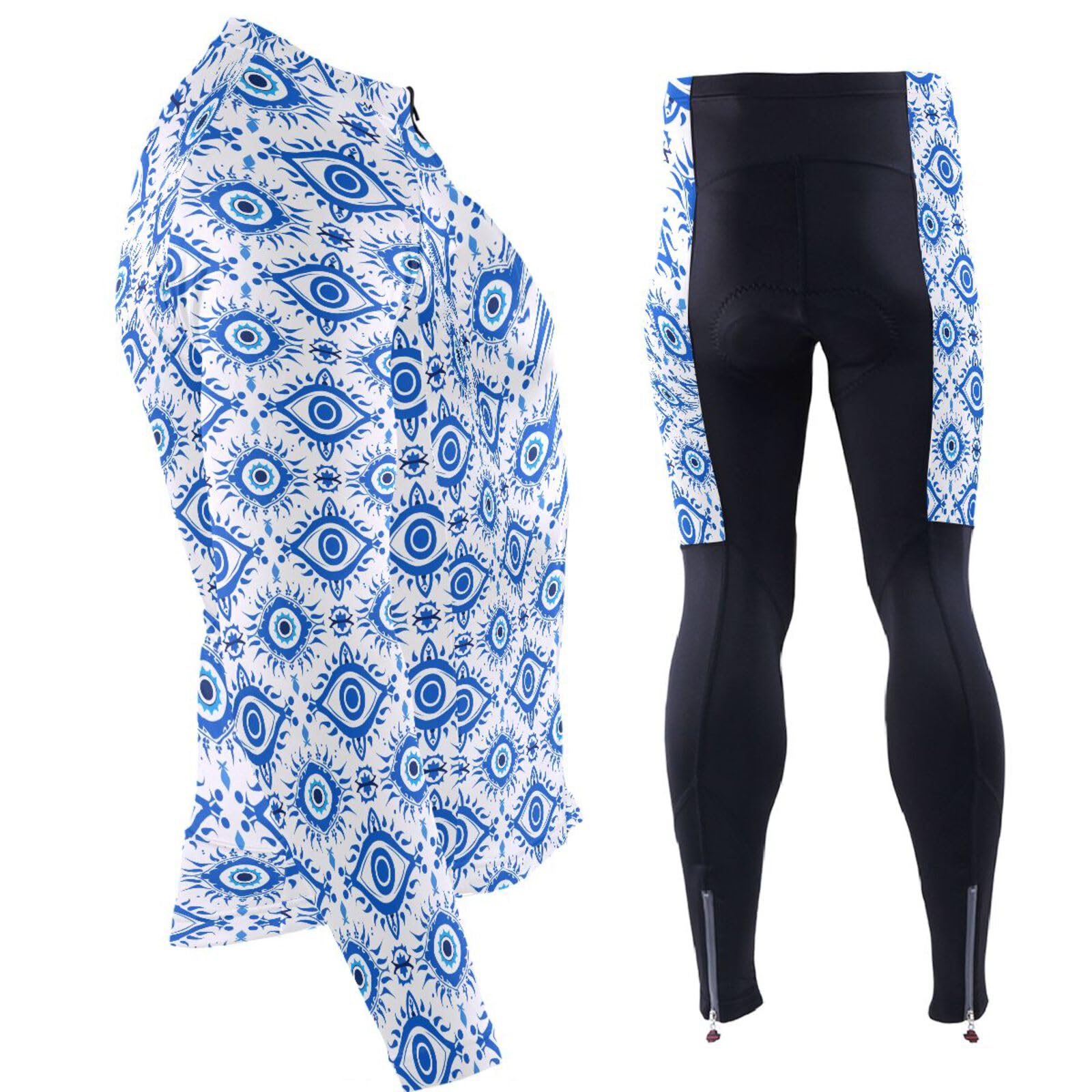Winter-Radtrikot mit Taschen, Windbreaker, Mountainbike-Trikot, Herren, 3D-gepolstert
