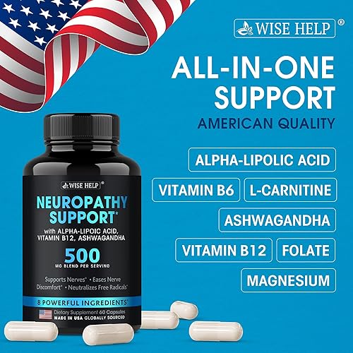 Miniatura 7 de Alivio natural de las molestias nerviosas para apoyar la neuropatía, fabricado en Estados Unidos, antioxidante nervioso para neuralgia del