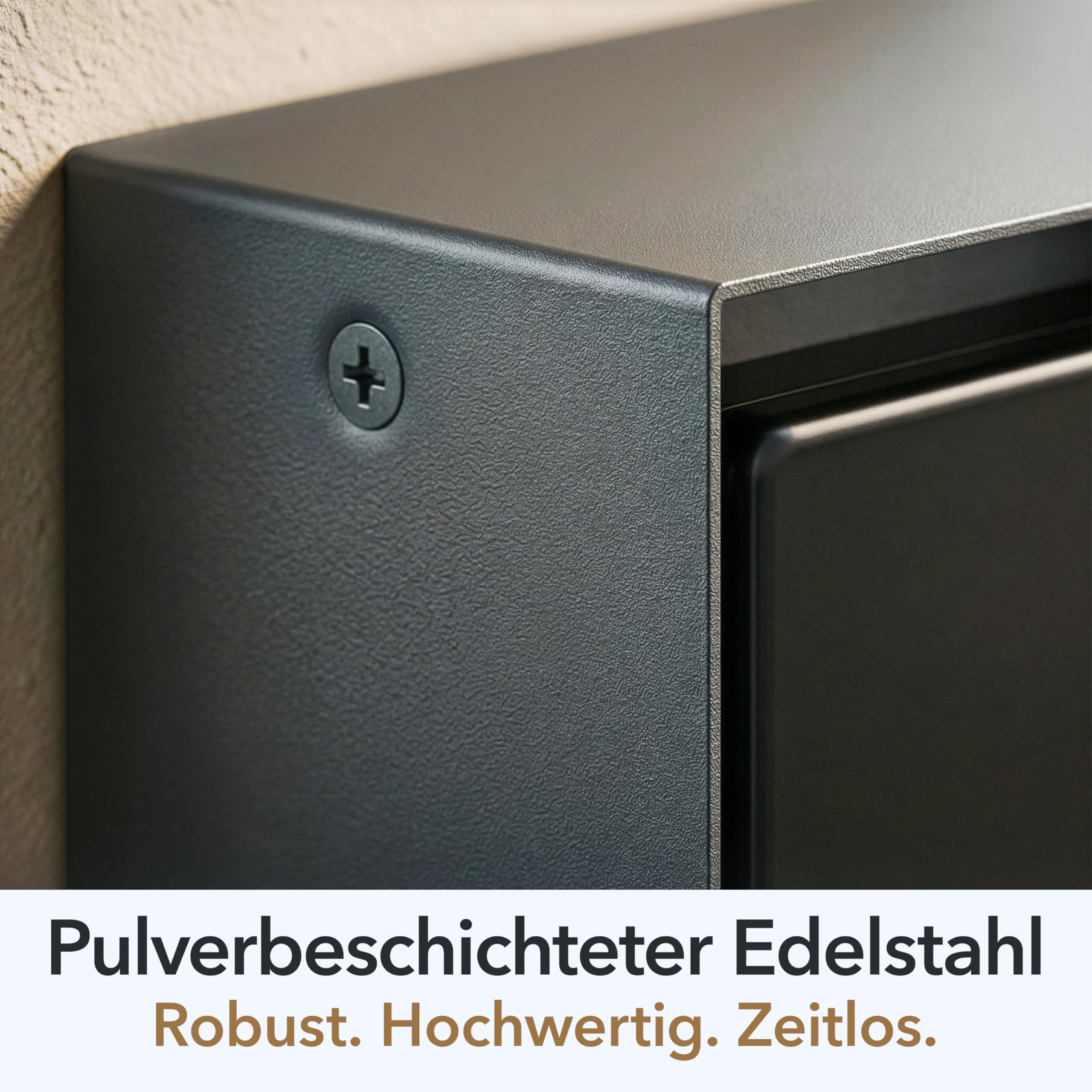 ledscom.de 2X Außensteckdose 4-Fach STEDDA und 2m Kabel, IP44, Edelstahl anthrazit quadratisch, Steckdosen für Garten, Terrasse und Außenbereich