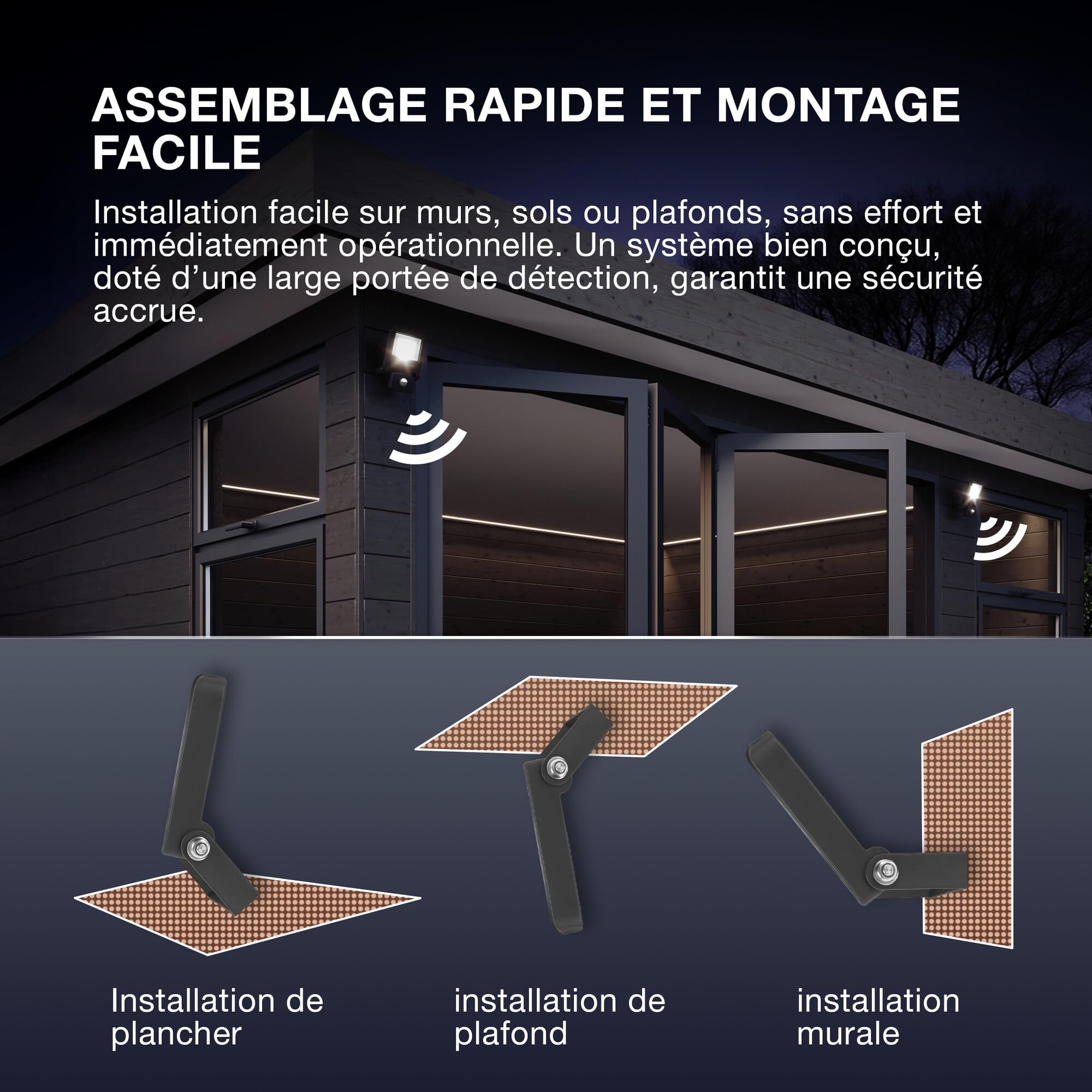 Osram Projecteur Extérieur LED avec Capteur ENDURA Flood, 10W, 1000lm, | ENDURA® Flood Sensor Cool White PCR, Stand Luminaire and Ceiling Floodlight, Gris foncé, 30000 h, pack de 1