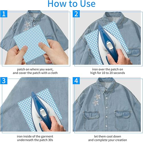 Miniatura 5 de 40 parches de estrellas para planchar, parches adhesivos de estrellas con diamantes de imitación para planchar, adhesivos calientes, parches de