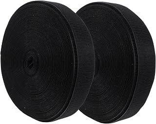 Tiras Adhesivas De Gancho y Bucle Para Costura y Manualidades, 5 Cm x 25 M, Color Negro, Resistentes y Versátiles Para Ropa y Bolsos, Aptas Para Proyectos De Bricolaje y Uso Diario