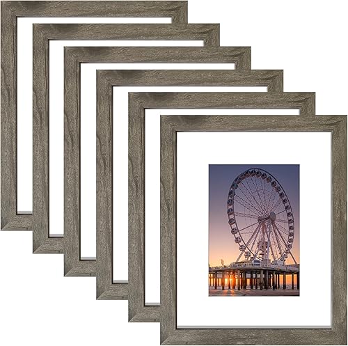 Miniatura 9 de BESCRCL - Set de 6 marcos de fotos de 11 x 14, color negro. Marcos para mostrar fotos de 8 x 10 con paspartú o de 11 x 14 sin paspartú, marcos