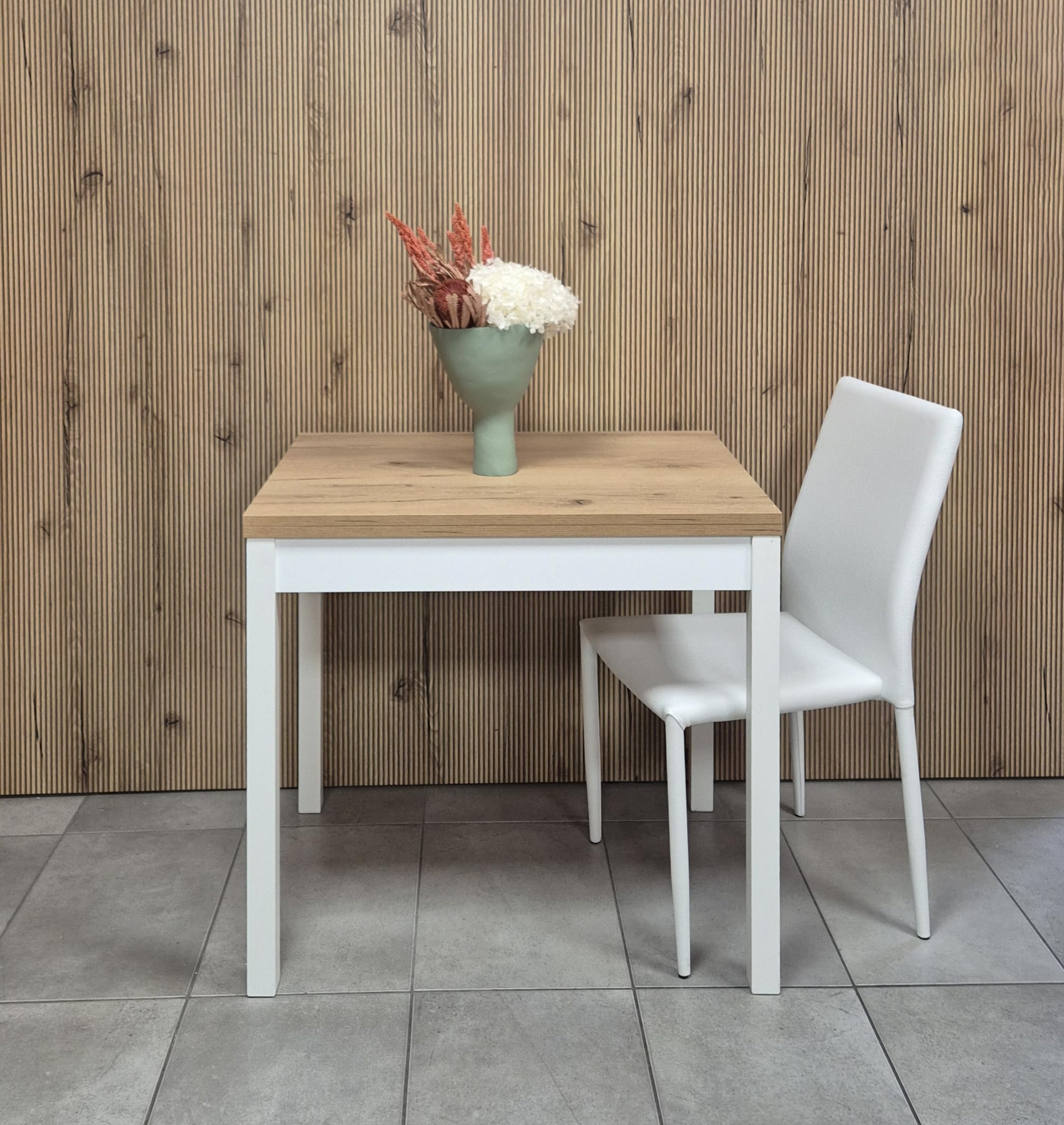 Prodotto Italiano Tavolo Allungabile Saturno Rovere Rustico E