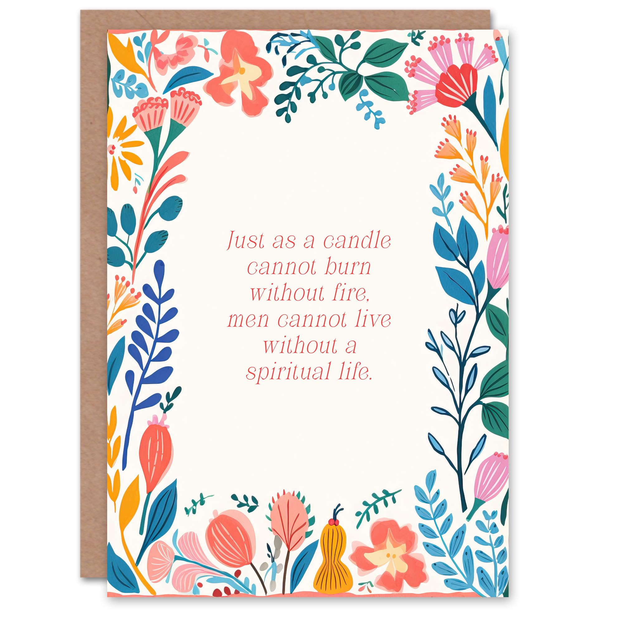 Artery8 Spiritual Birthday Card Spiritual Life Buddhist Mindfulness Quote Floral Blank Card For Him Or Her