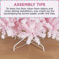 Vista 97 de Yaheetech Árbol de Navidad artificial preiluminado de 4.5 pies con luces blancas cálidas incandescentes, árbol de Navidad preiluminado completo