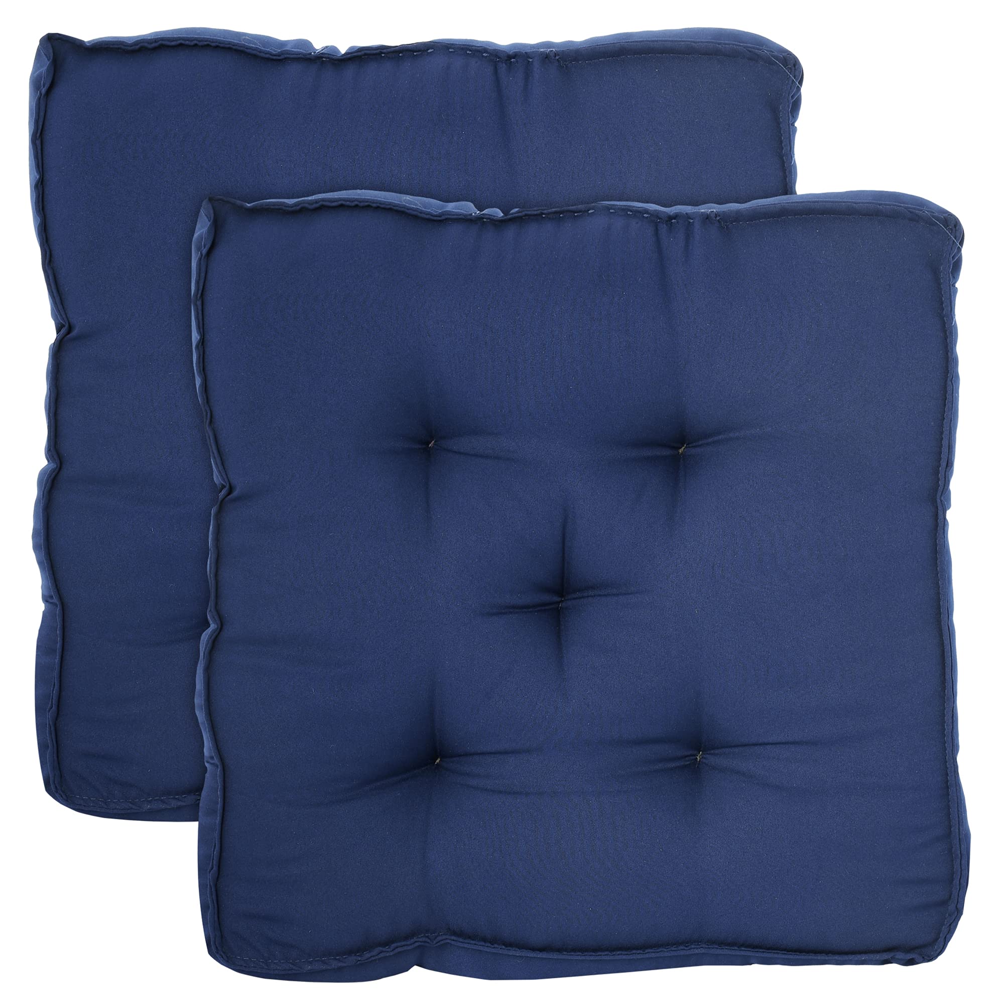 Kuber Industries Microfiber Square Chair Pad Seat Cushion for Car Pad, Office Chair, Indoor/Outdoor, Dining Living Room, Kitchen-Pack of 2, 18 * 18 Inch (Navy Blue), Standard (HS_37_KUBMART020898)-image-22