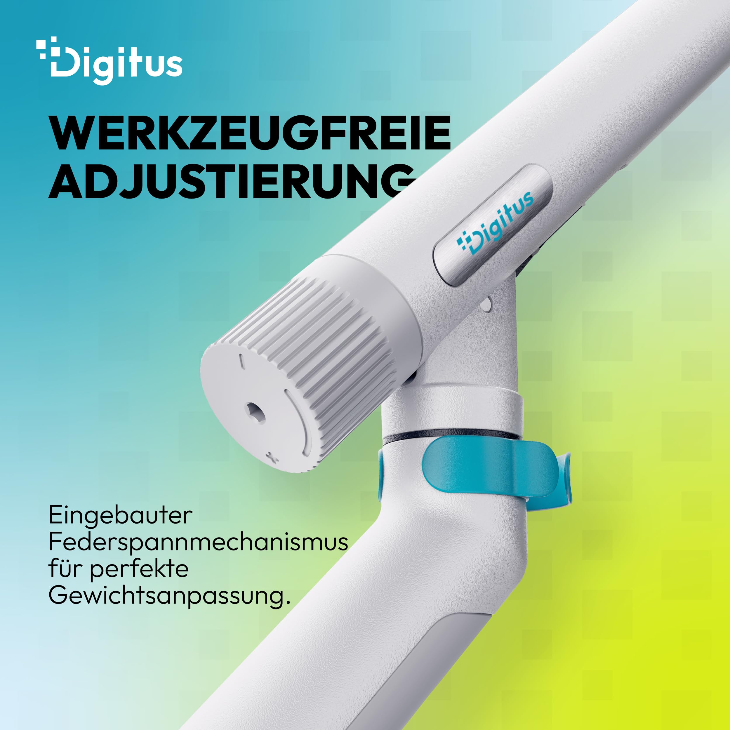 DIGITUS Monitor Halterung 2 Monitore – bis 35 Zoll – mechanische Feder | 10 kg Traglast je Arm – für Flach- und Curved-Bildschirme – VESA 75, 100 – Tischklemme – Weiß