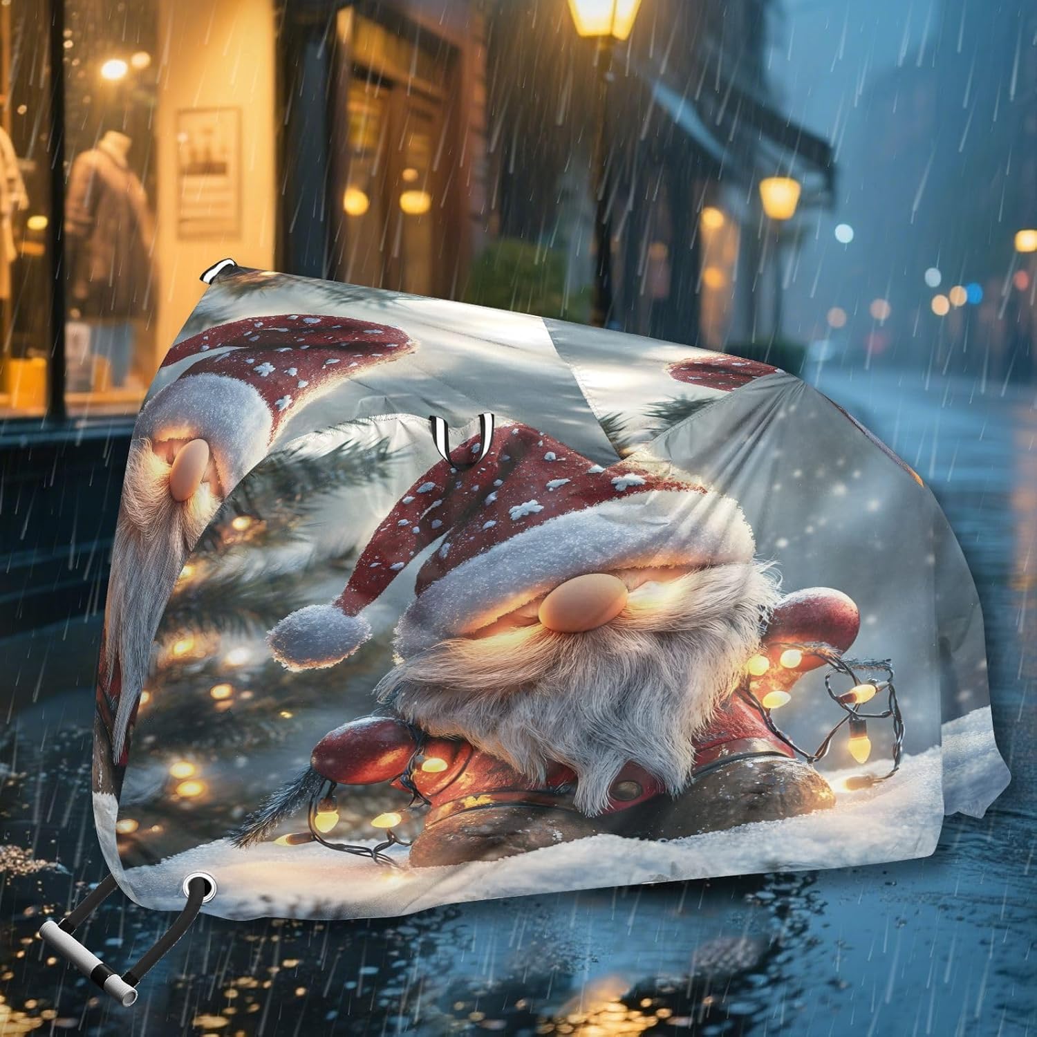 ALAZA Christmas Gnome Bike Cover Waterproof Outdoor Ebike Bicycle Covers Tarp Protection for 1/2 Bikes, Sun UV Dust Wind Proof