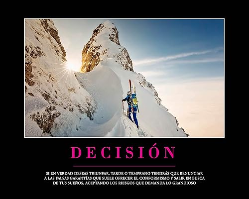 Taller del Éxito DECISIÓN - Póster motivacional de lujo con frase e imagen de inspiración. 24 x 30 pulgadas
