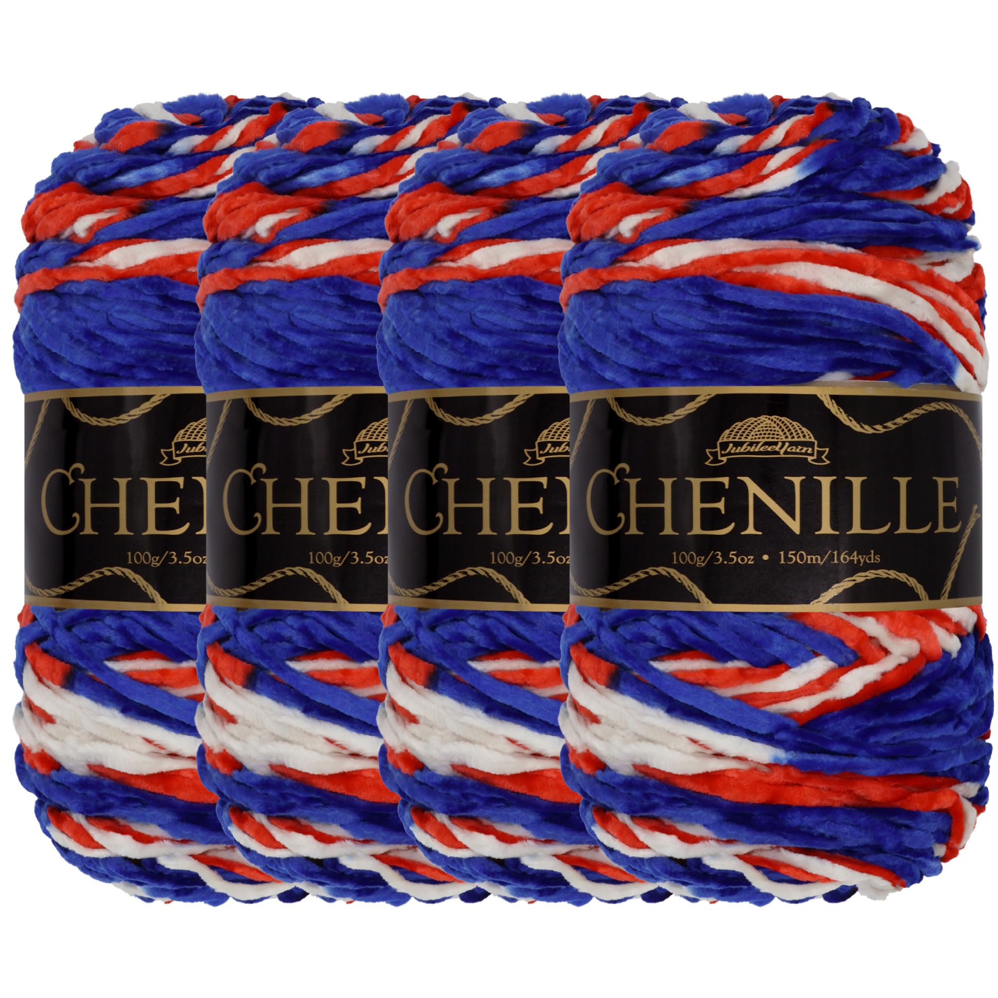 JubileeYarn Chenille Yarn - Worsted Weight - 100g/Skein - Aztlán - 4 Skeins