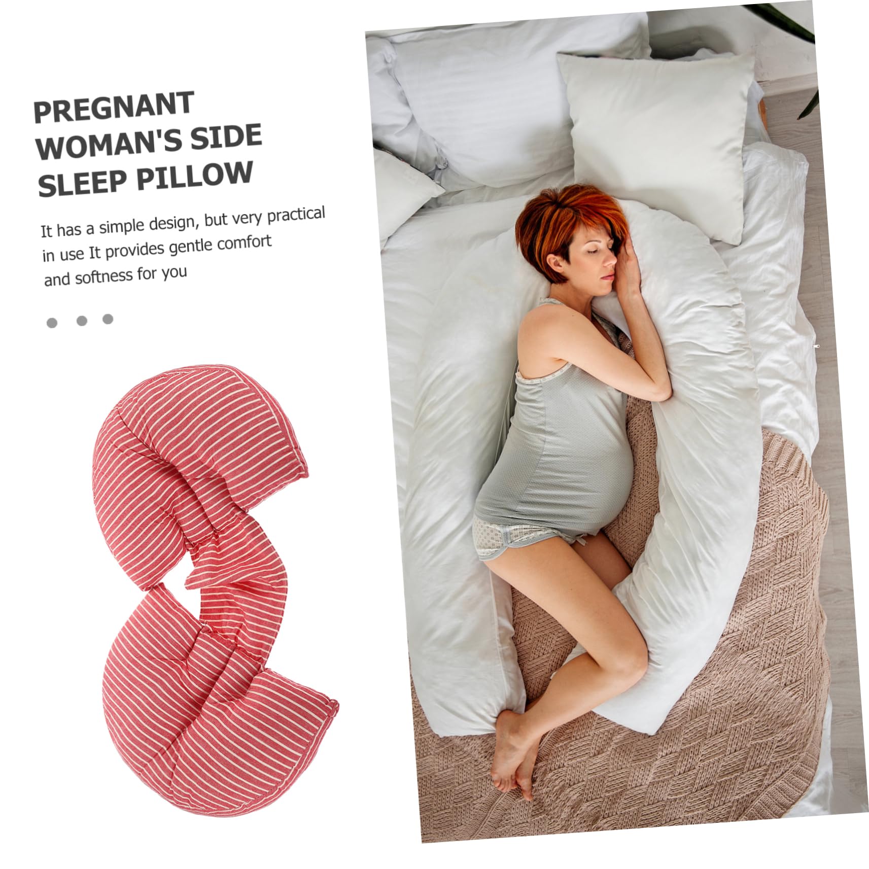 Toyvian U-Shaped Pillow for Pregnant Women Rest Pillow Full Body Support Comfortable Relax Cushion for Home Bedroom