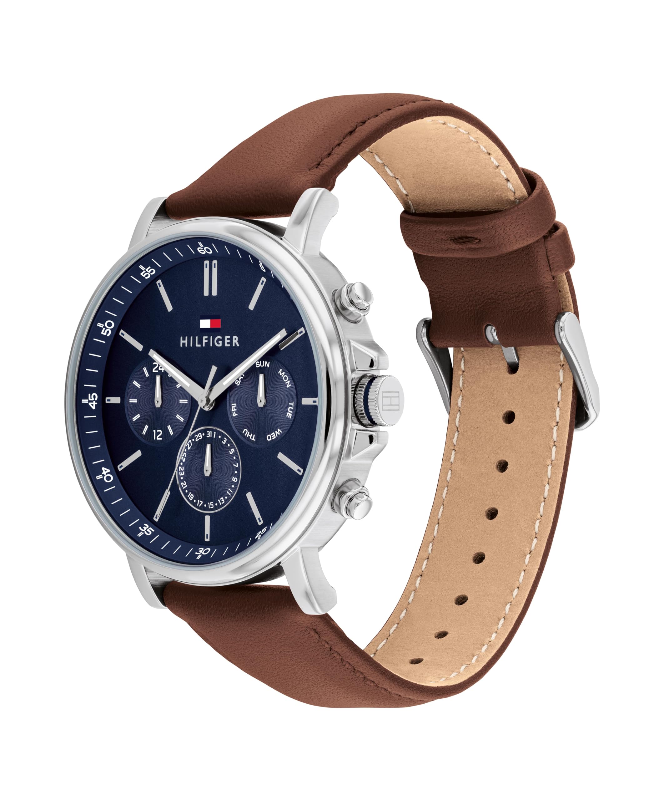 Tommy Hilfiger Multifunktion Analog Quarzuhr für Herren mit Edelstahl- oder Lederarmband