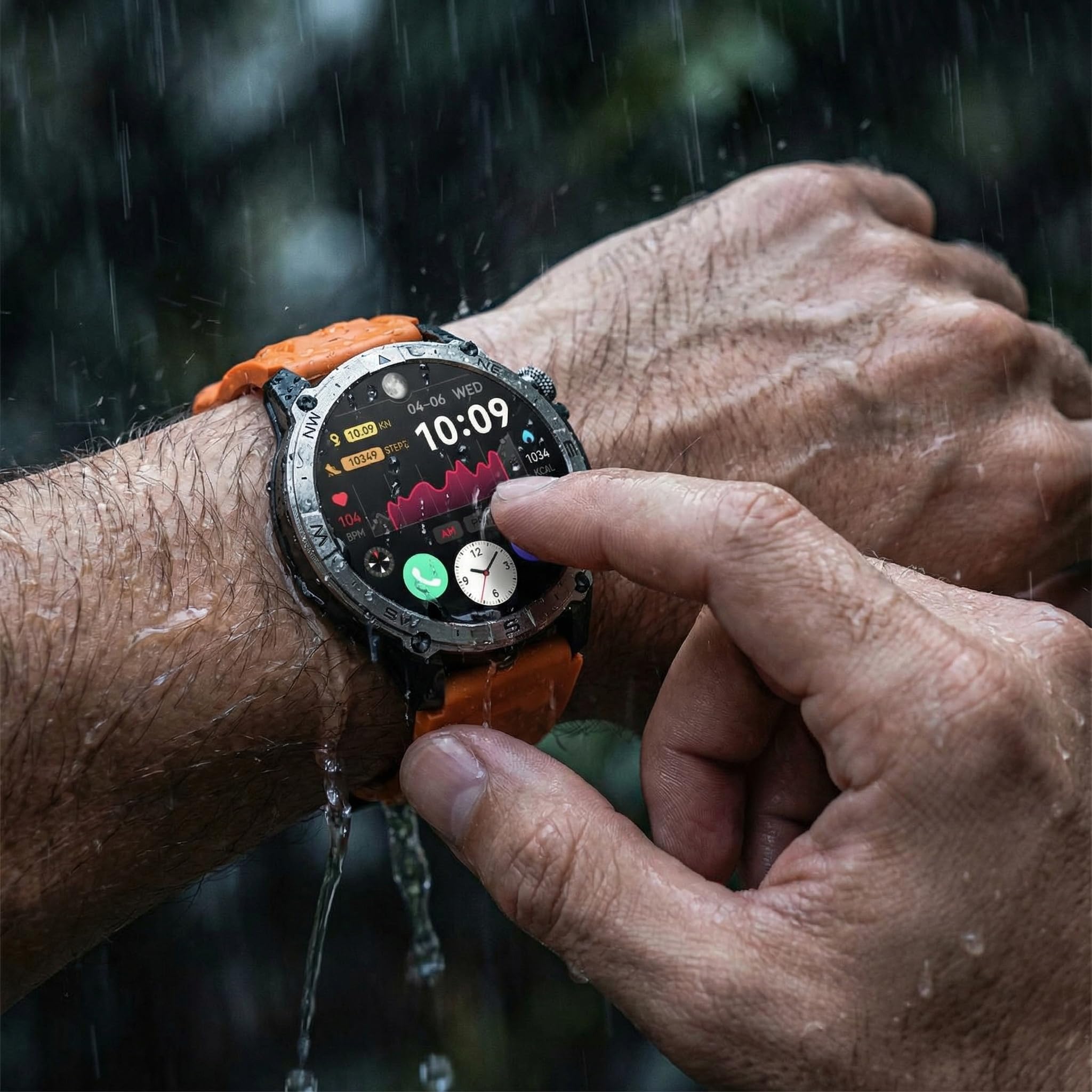 Smartwatch Męski GPS Rozmowy Wodoodporny Menu PL Sport Kompas 530mAh 3paski