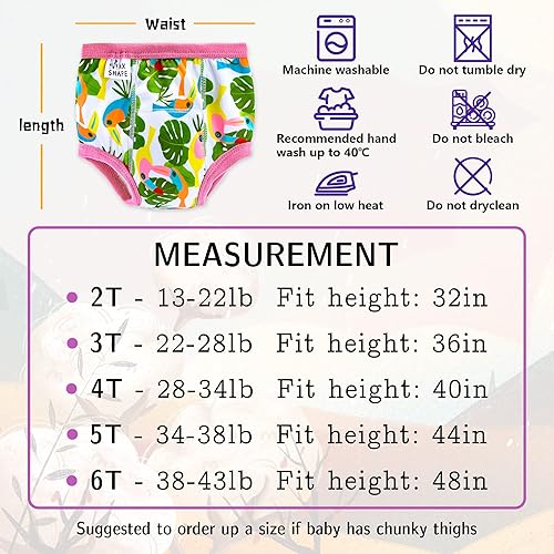 Miniatura 6 de Max Shape 6 paquetes de ropa interior de entrenamiento para niñas con capa absorbente de cena, pantalones reutilizables de entrenamiento para el