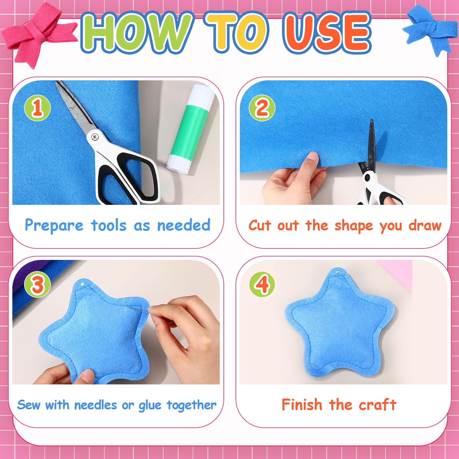 Peryiter 7 Rolls Felt Fabric 36" X 36"(1 Square Yard) 1.6mm Large Fabric Sheets Soft Craft Felt by The Yard for Sewing DIY Art Craft Project Decorations(Rainbow Series)