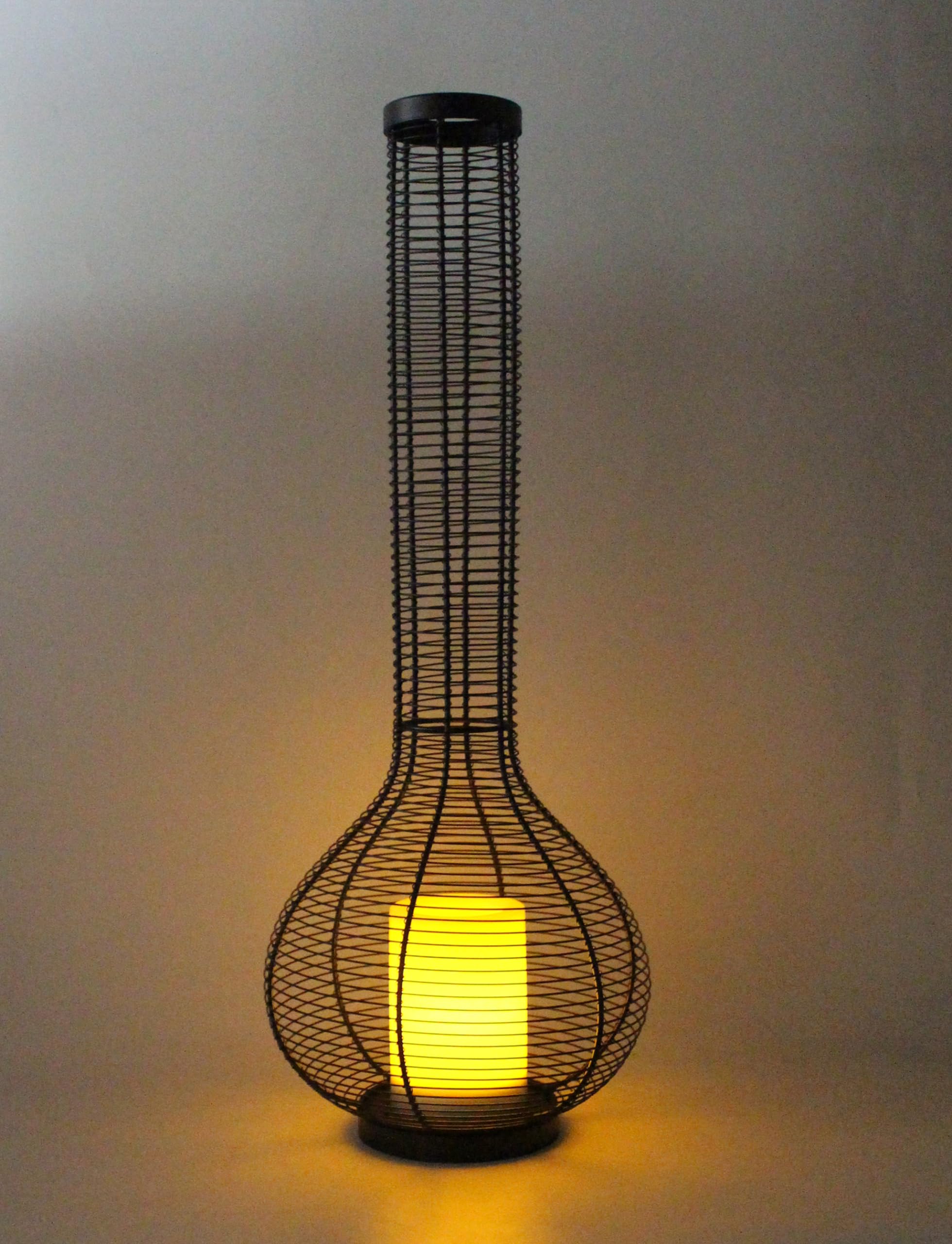 Solar Laterne XXL 75cm Höhe mit LED Kerze Solarlampe Solarleuchte Lampe Gartenleuchte Gartenlampe Solarlaterne Schwarz