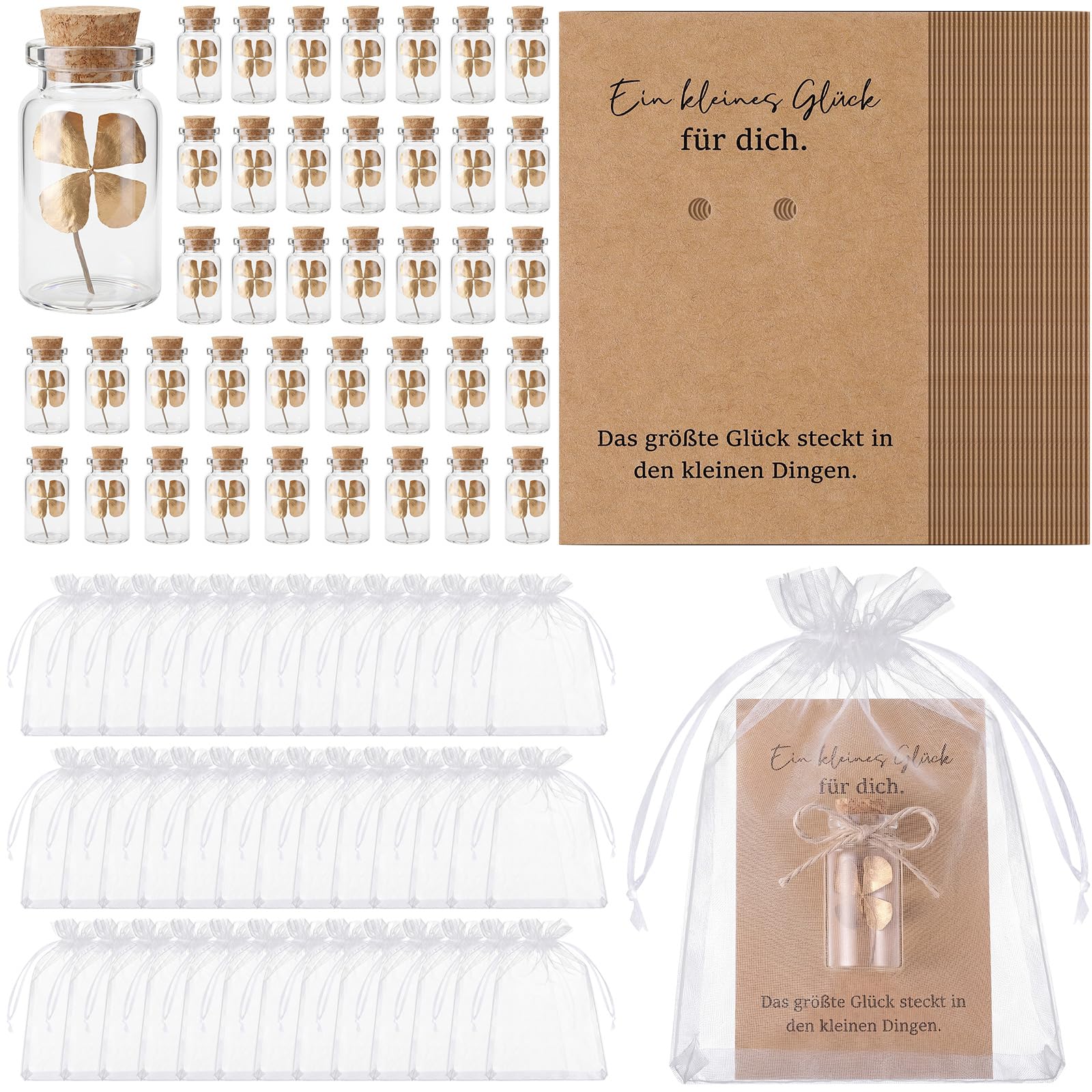 Hestya 40 Set Kleeblatt Wunscherfüller Glücksbringer Hochzeit Gastgeschenk