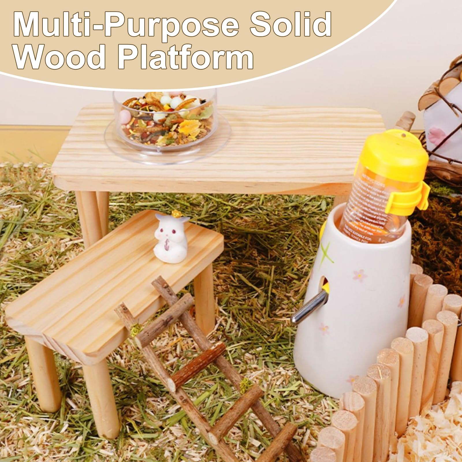 2 PièCes Plateforme pour Hamster - Plateforme d'escalade pour Hamster - comme DéCoration pour La Cage de Votre Animal,Adapté à La Plupart des Cages,Adapté Aux Hamsters,HéRissons