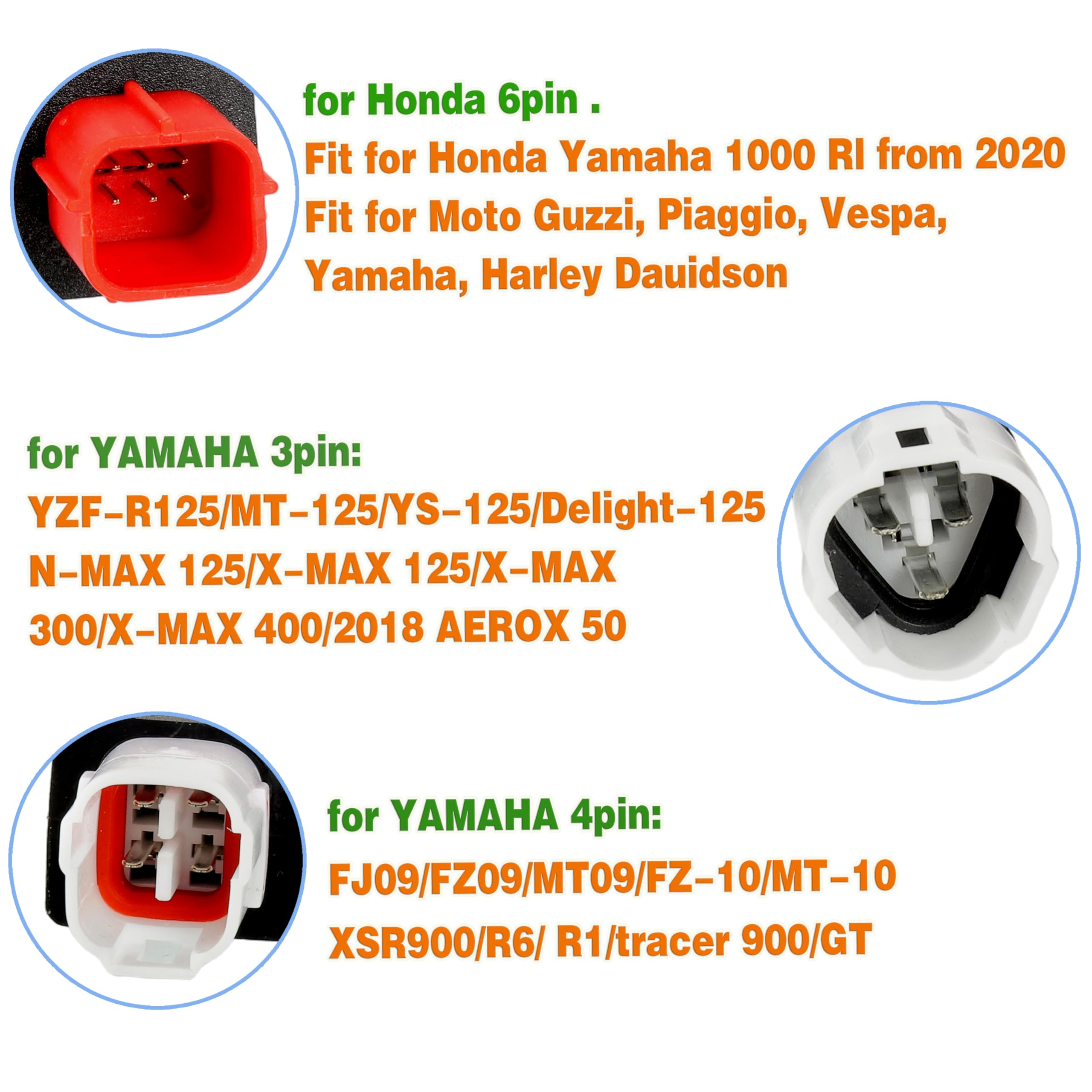 Cavo Adattatore per Moto, Cavo Adattatore OBD2 a 3 Pin, 4 Pin e 6 Pin per Moto Yamaha Euro 5 e Honda Yamaha Euro 6 X-Max T Racer (Cavo OBD-II, connettore 3 in 1)
