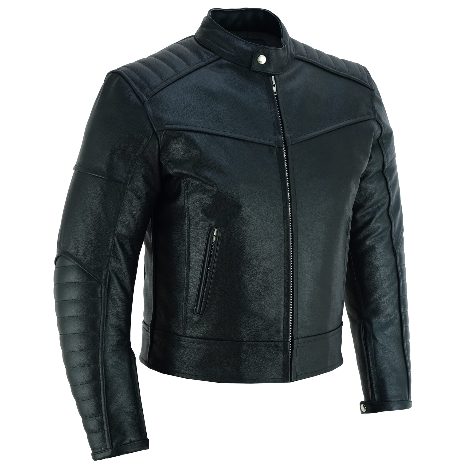 PROANTI Skórzana kurtka motocyklowa, elegancka kurtka motocyklowa, Chopper