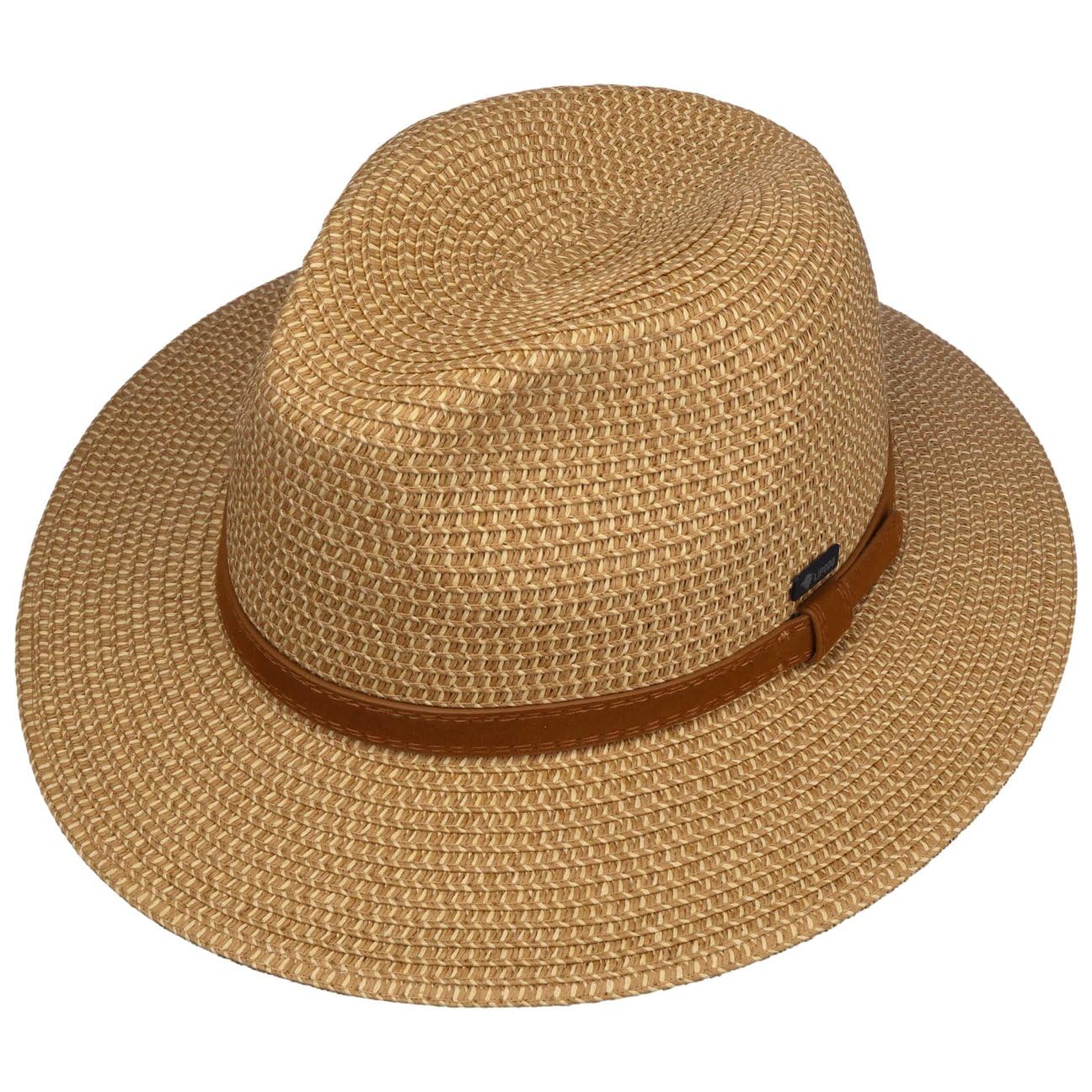 LIPODO Marvello Cappello Traveller in Paglia di Viscosa Fascia in Similpelle Prodotto in Italia Uomo Primavera Estate
