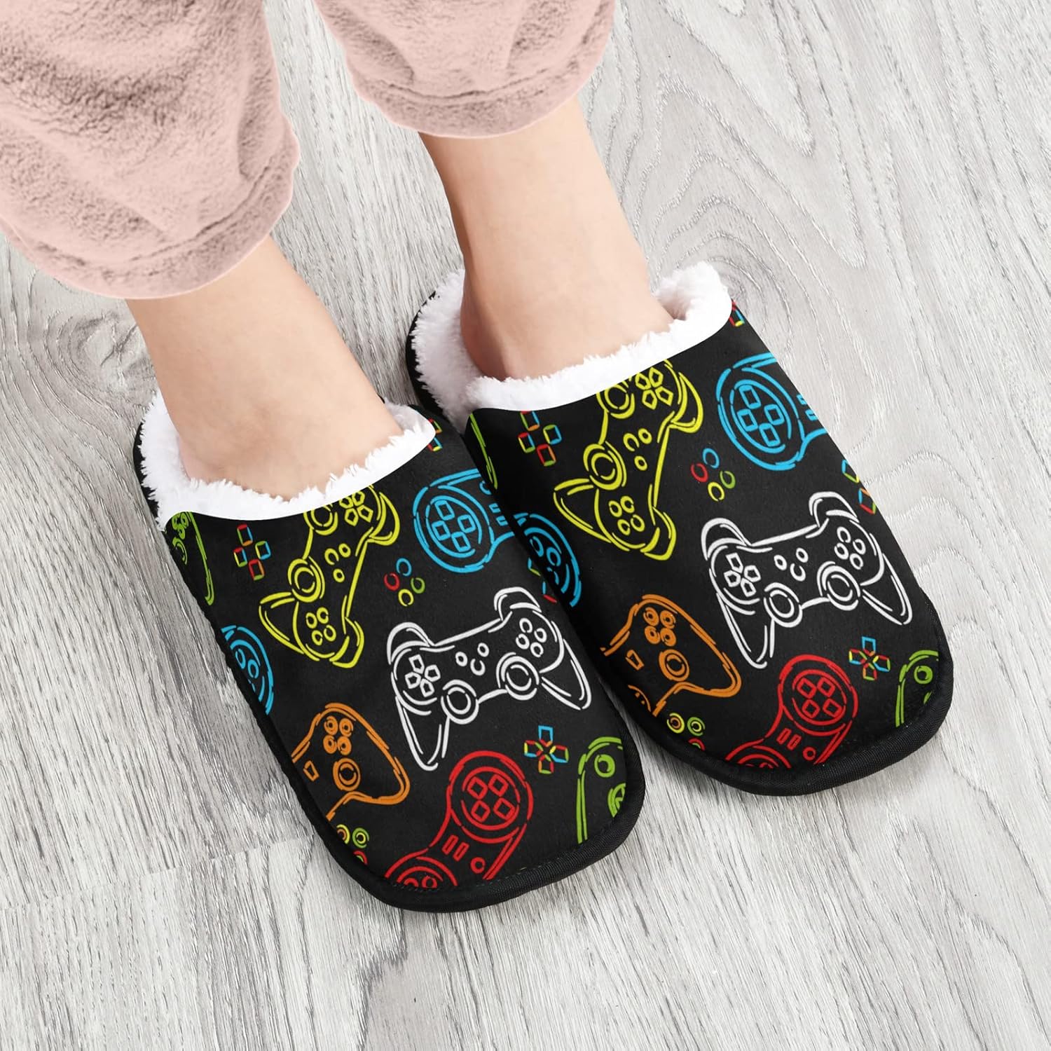 Fisyme Slippers Soft Non-Slip Indoor House Slippers Home Shoes For Bedroom Hotel Travel Spa - Image 2