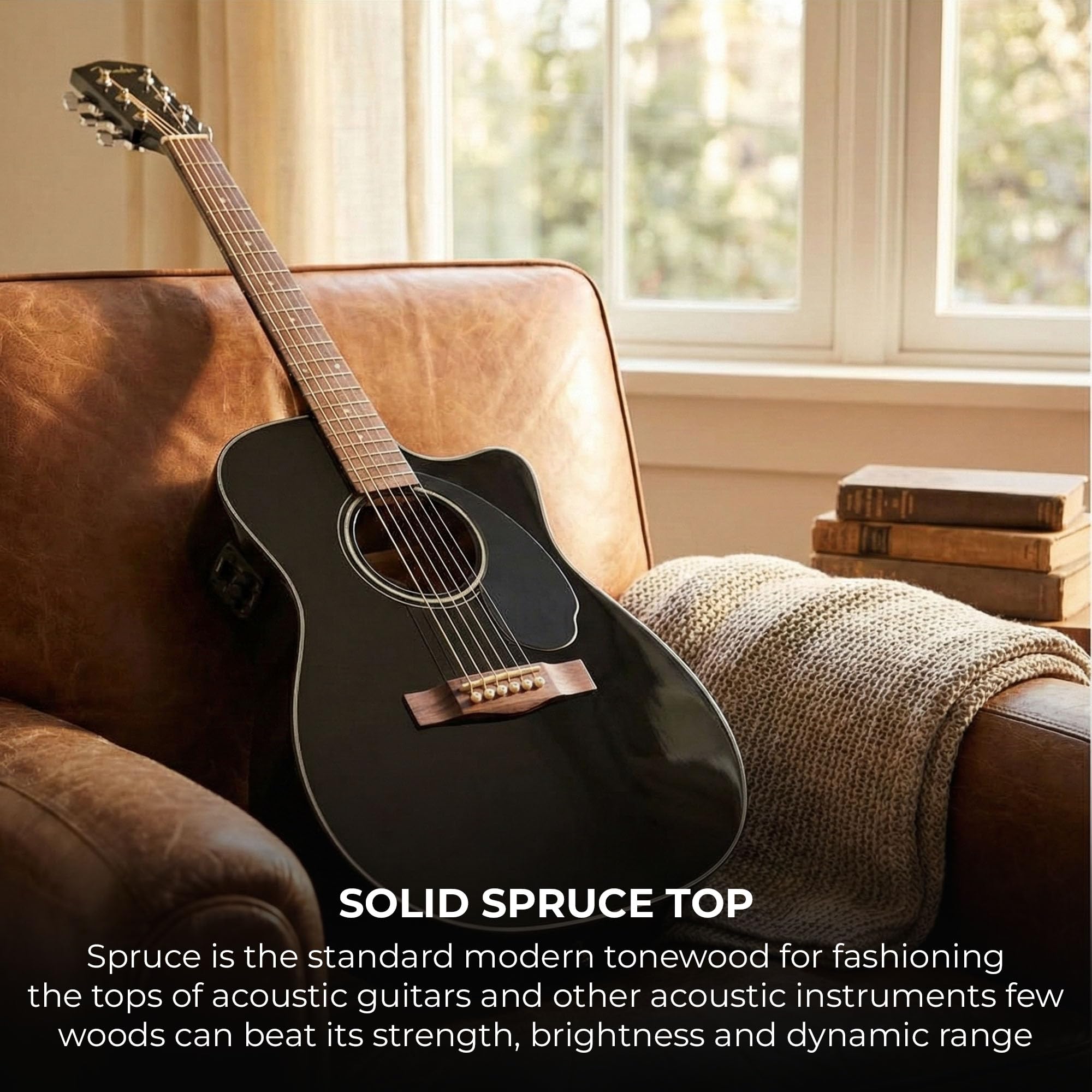Amazon | Fender CD-60SCE ソリッドトップ ドレッドノート
