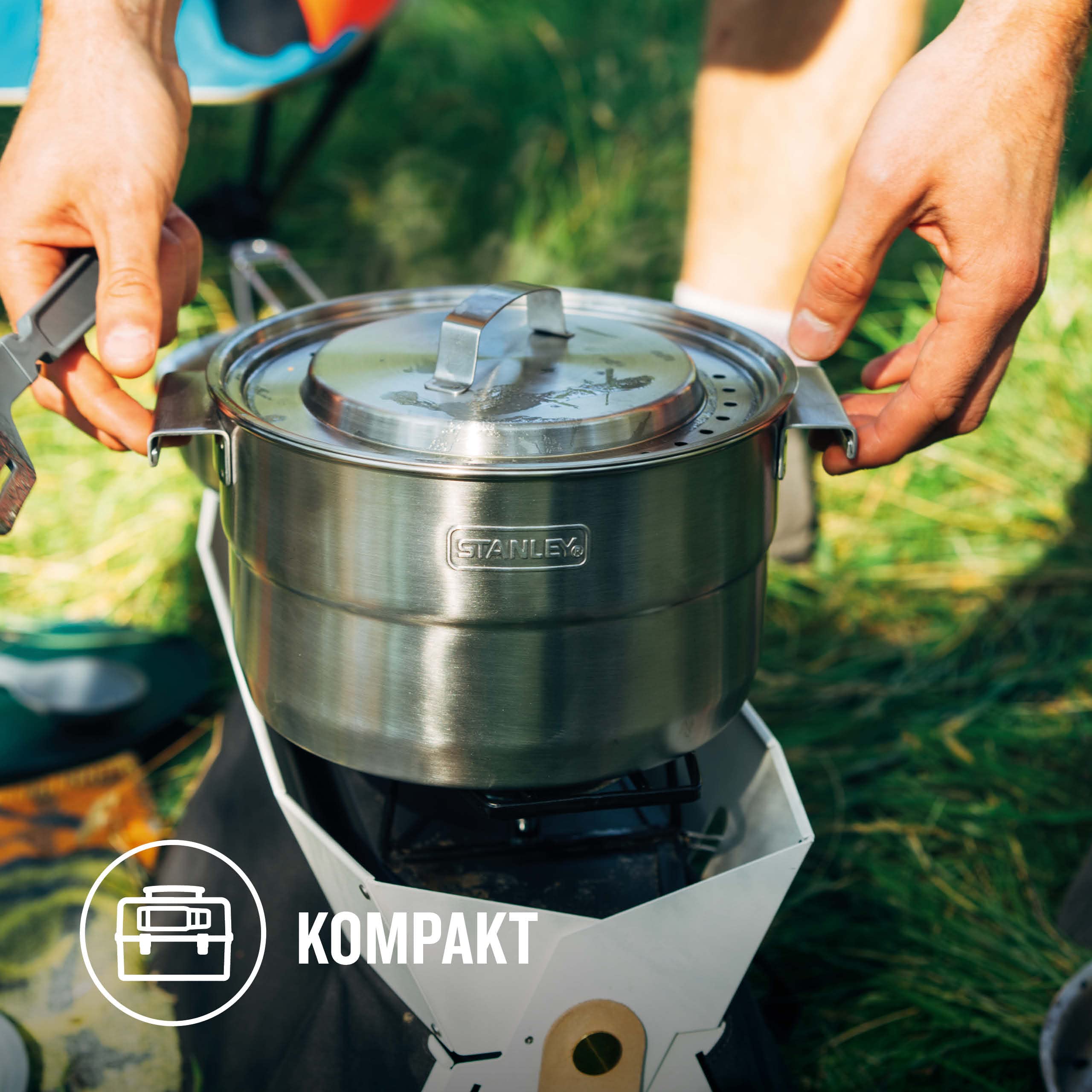 Stanley 1913 Adventure Basecamp Kochset 3.5L | Edelstahl-Camp-Kochset - Packbar - Spülmaschinenfest - BPA-frei - Für Camping und Wandern