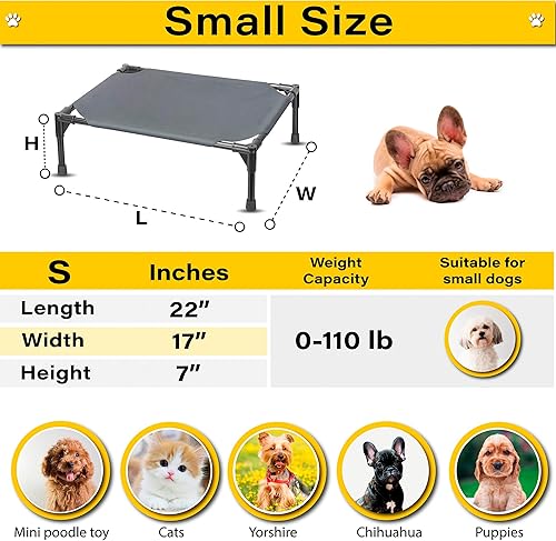 Miniatura 9 de Cama elevada para perros, cama elevada para perros, cama para perros pequeños, medianos y grandes, cama refrescante para perros y mascotas, cama