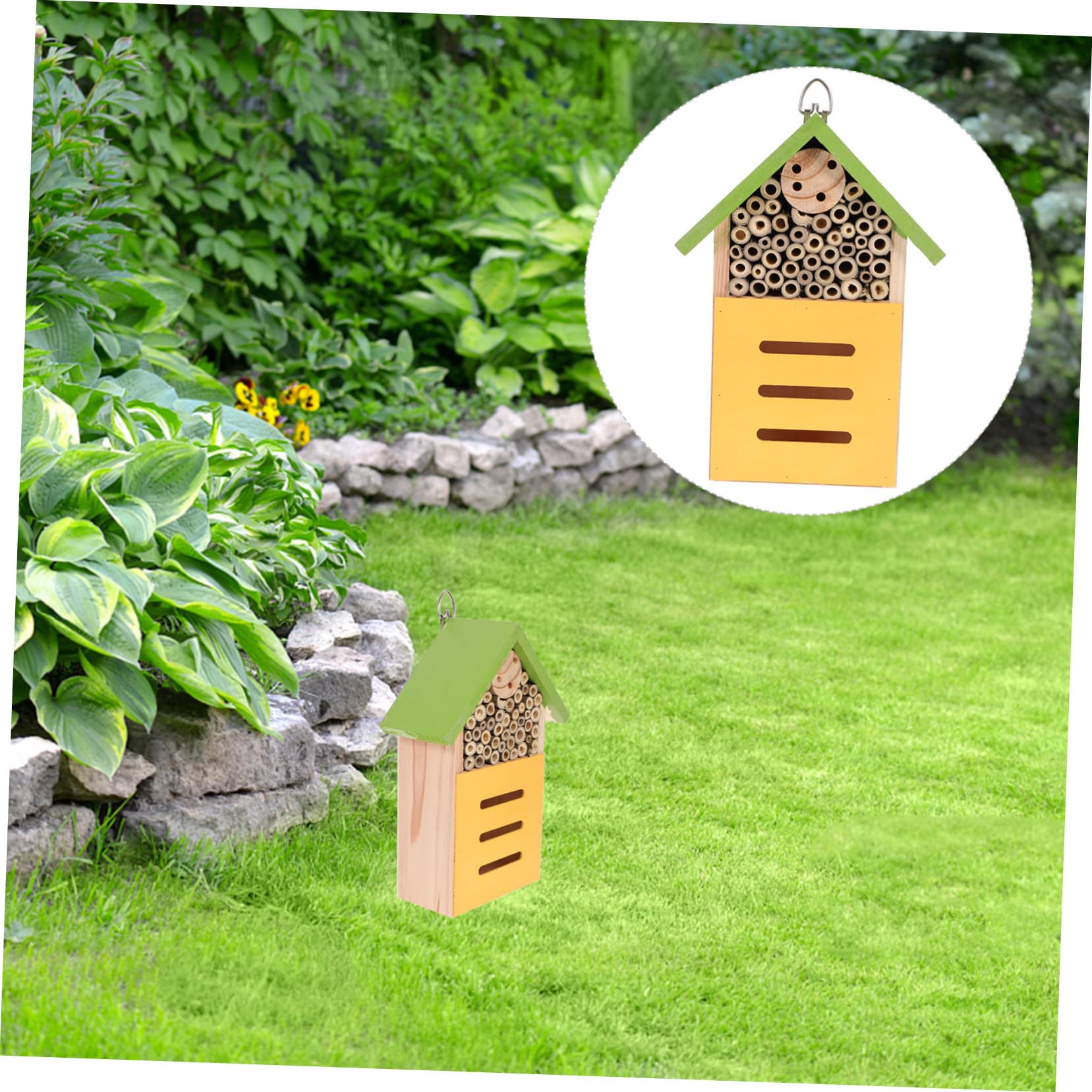 Holzhaus für Marienkäfer Bienenzuchthütte Holzkasten Insektenhabitat Gartenlebensraum mit Einfacher Aufhängemöglichkeit oder Standfläche
