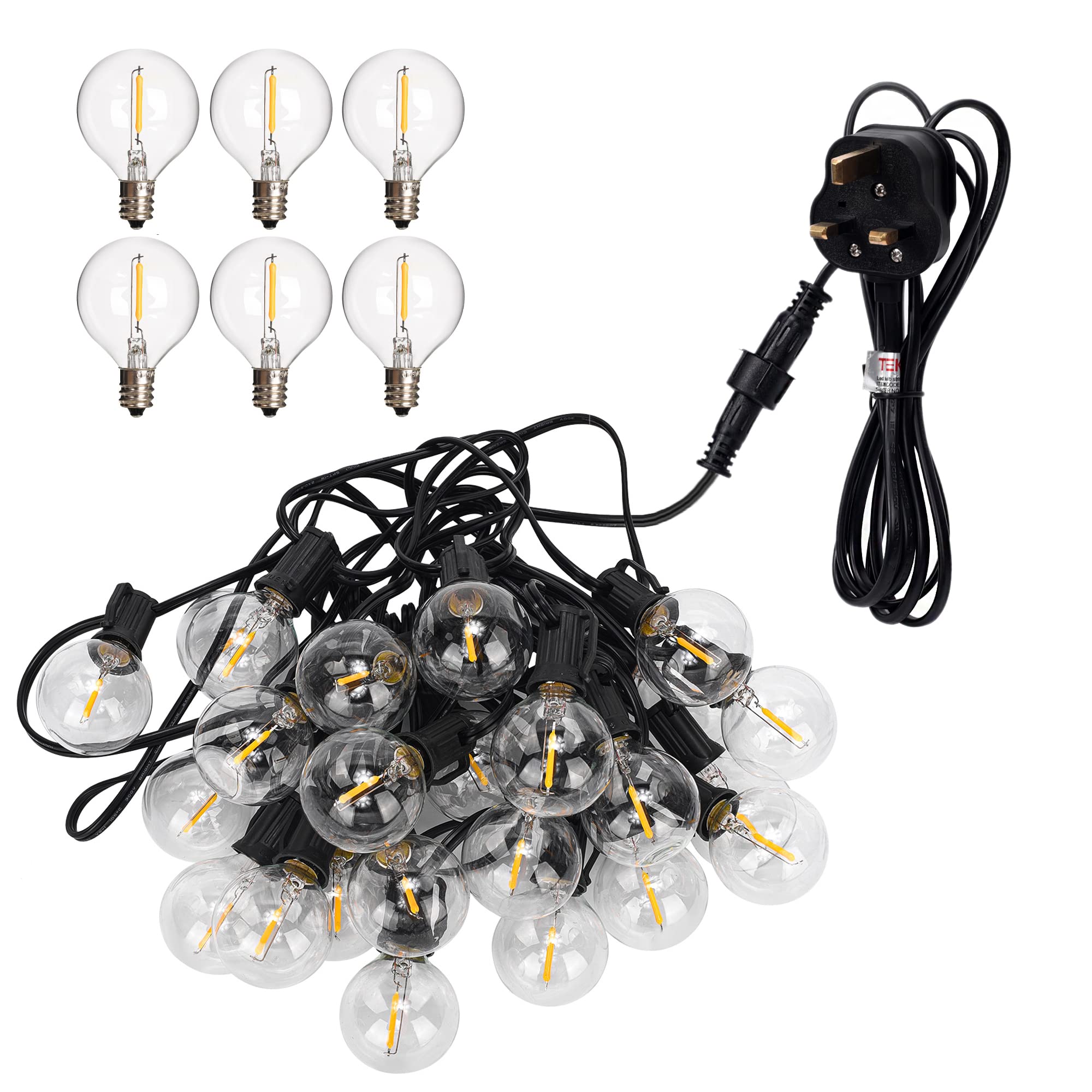 TEKLED® LED Outdoor String Lights, Black