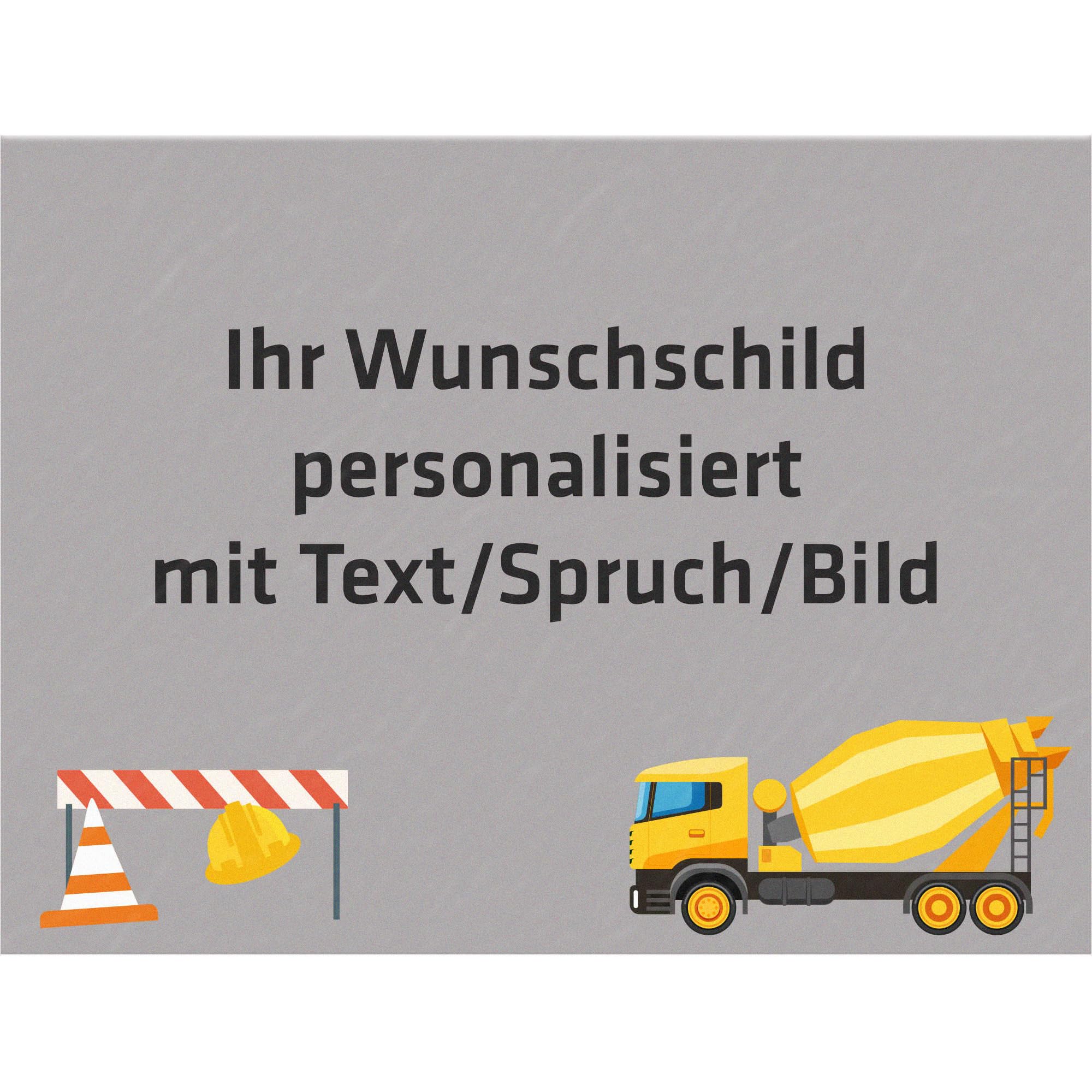 INDIGOS UG - Aluverbundplatte Schild - Beruf - Betonbauer - 60x40 cm - Firmenschild - wetterfest personalisiert mit Foto, Logo und Text - individuelle Schilder für Tür, Wand, Büro Garage