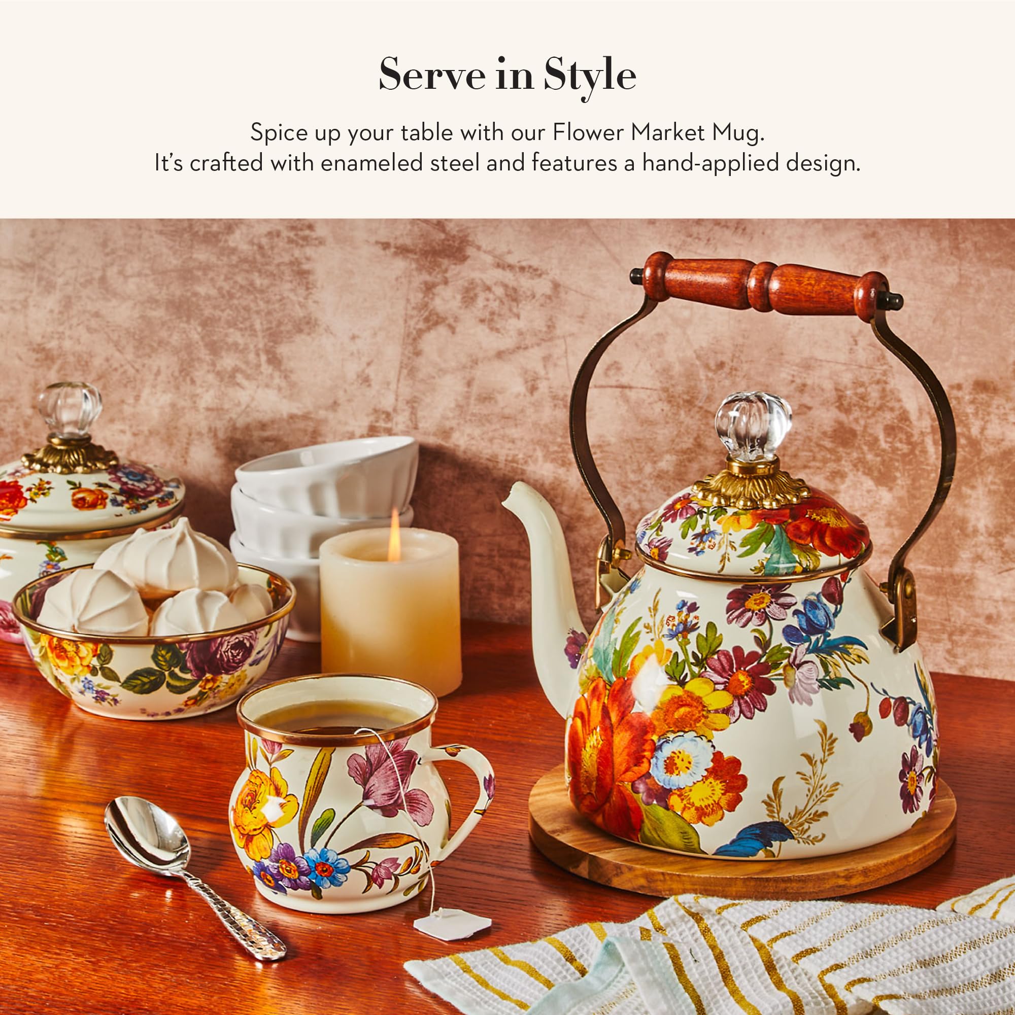 Amazon.com: MACKENZIE-CHILDS Enamel Mug, Cute Enamelware Coffee