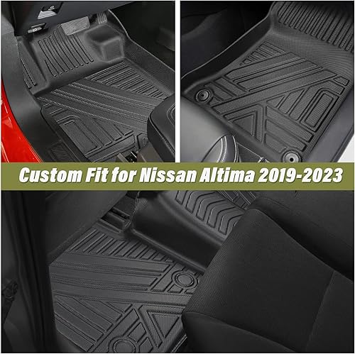 Miniatura 2 de KMF Alfombrillas para Nissan Altima 2019-2022 2023, forro de suelo de TPE 3D, protección para todo tipo de clima, juego completo de alfombrillas de
