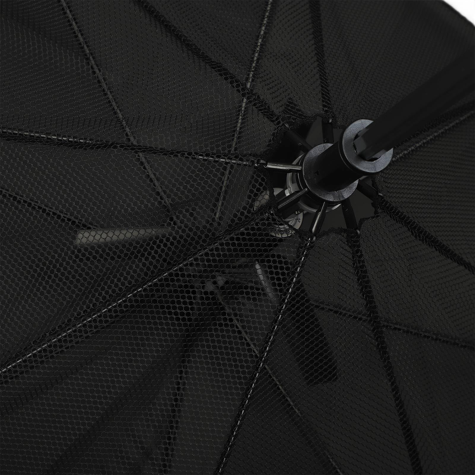 Parasol Przeciwsłoneczny Blokujący Promieniowanie UV z Wentylatorem i Spryskiwaczem 3-calowy Przenośny Parasol Zewnętrzny na Letnie Podróże Plaża Kemping Lekki 8 żeber Niebieski