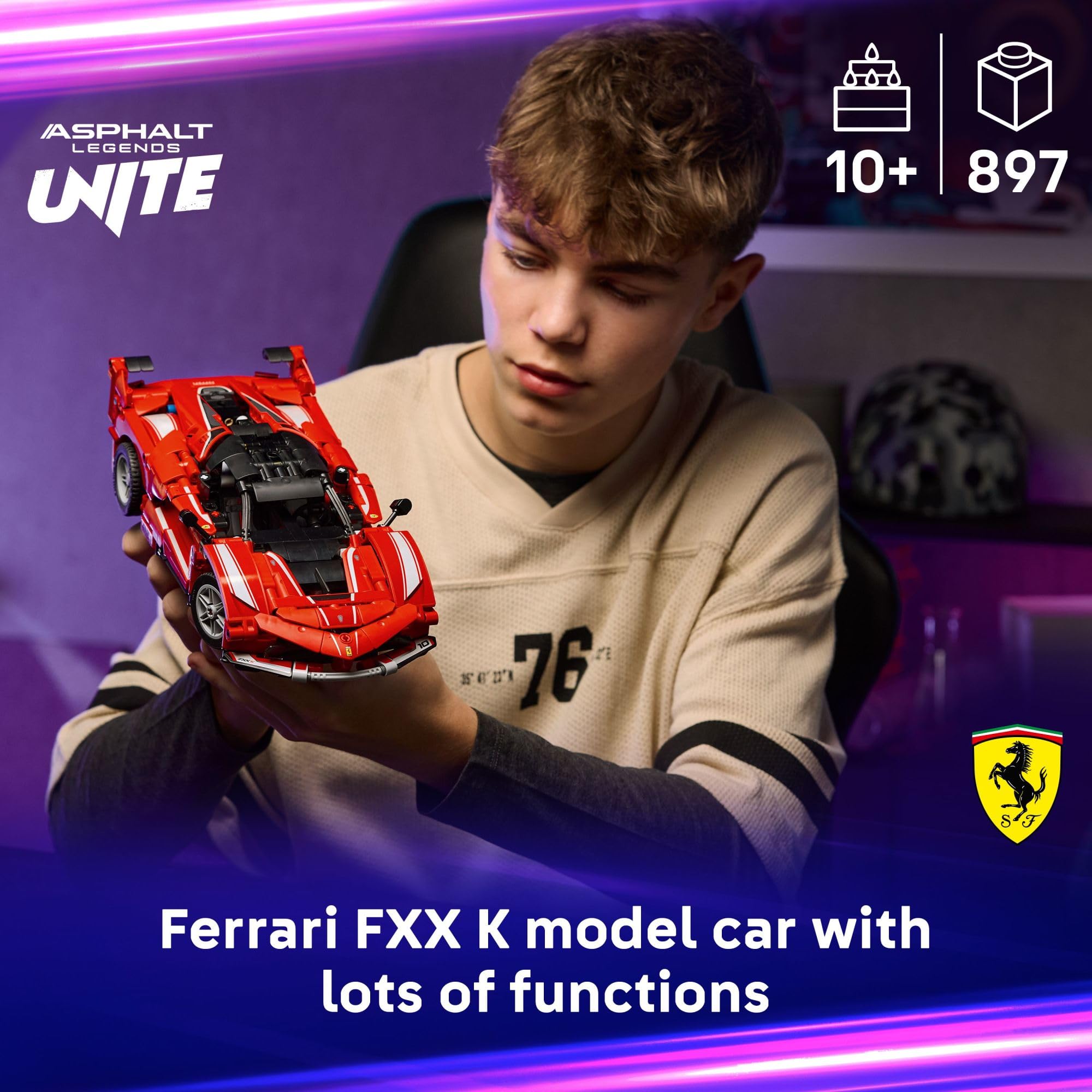 LEGO Technic Ferrari FXX K Kids Toy Car - Building Toy for Girls & Boys - Ferrari Car Toy for Ages 10+ - Makes a Cool Birthday or Any - Time Gift for Kids - Race Car Model for Play & Display - 42212