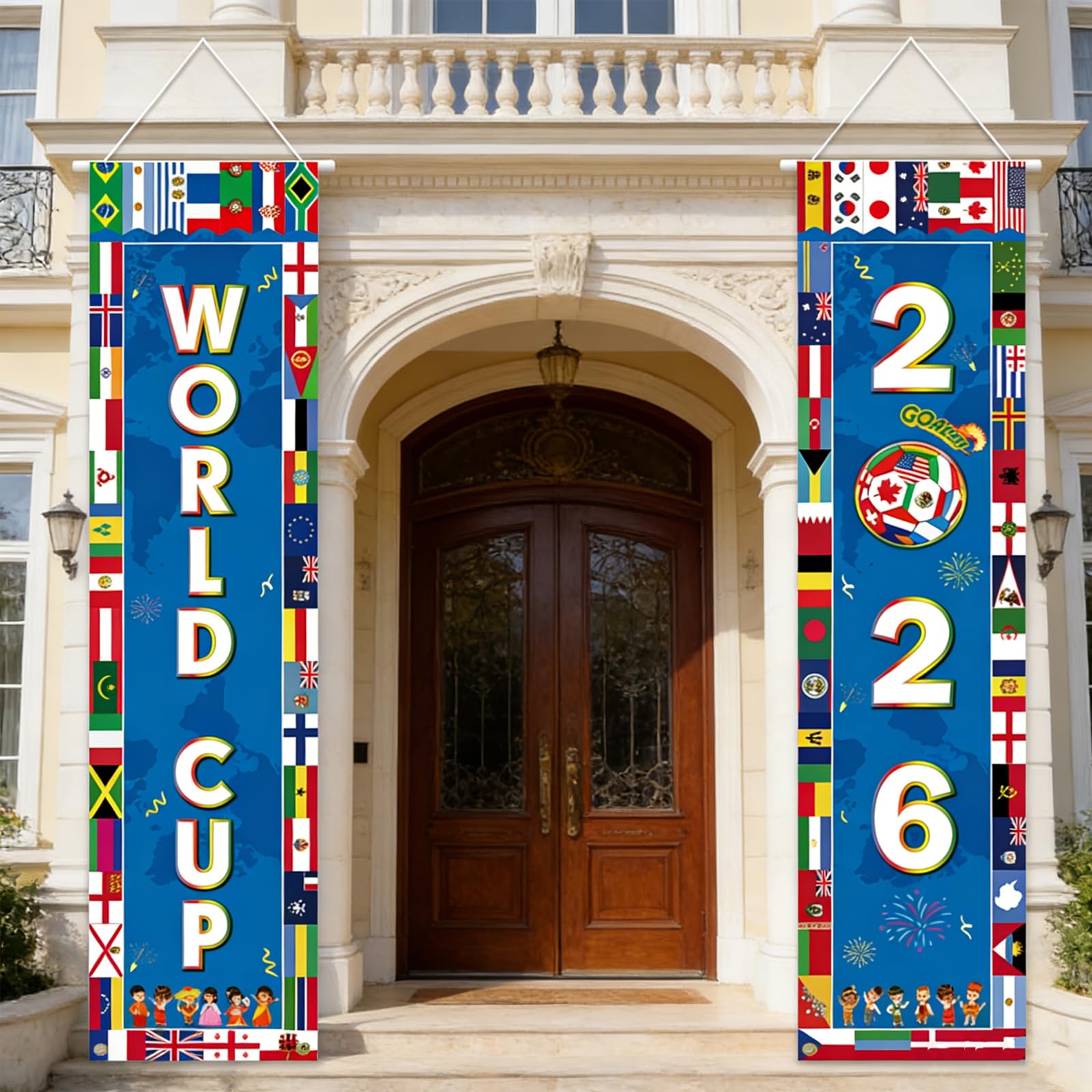 World Cup Football 2026 Decorations Door Banner World Cup Theme for Sports Events Home Wall Porch Front Door Backdrop Easy to Hang and Reusable for Football Fans, Parties and Celebrations 120x30cm — view 6
