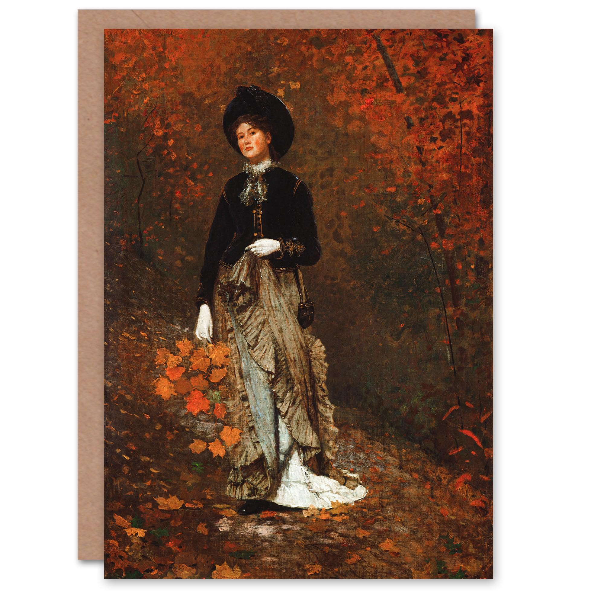 Artery8 Winslow Homer Art Card Autumn Oil Painting Woman Portrait