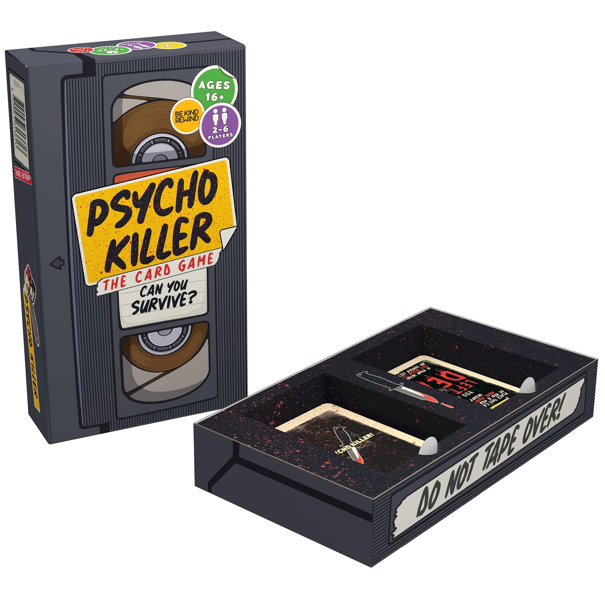 Escape Tabletop Games: Psycho Killer: Third Edition - The Card Game, Can You Survive? Fast-Paced Party Game, Ages 16+, 2-6 Players, Amazon Exclusive