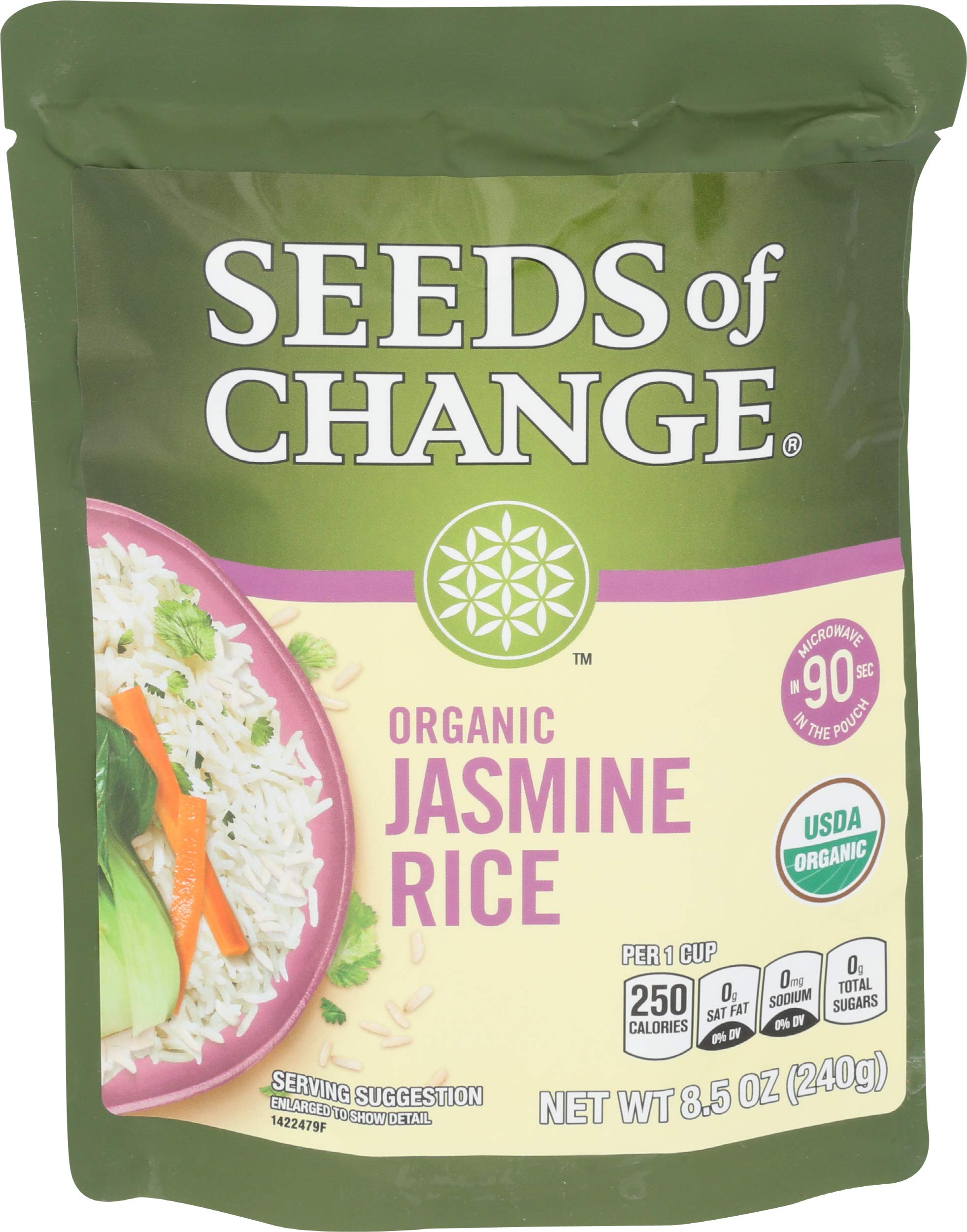 SEEDS OF CHANGE Certified Organic Jasmine Rice, Organic Food, 8.5 OZ Pouch