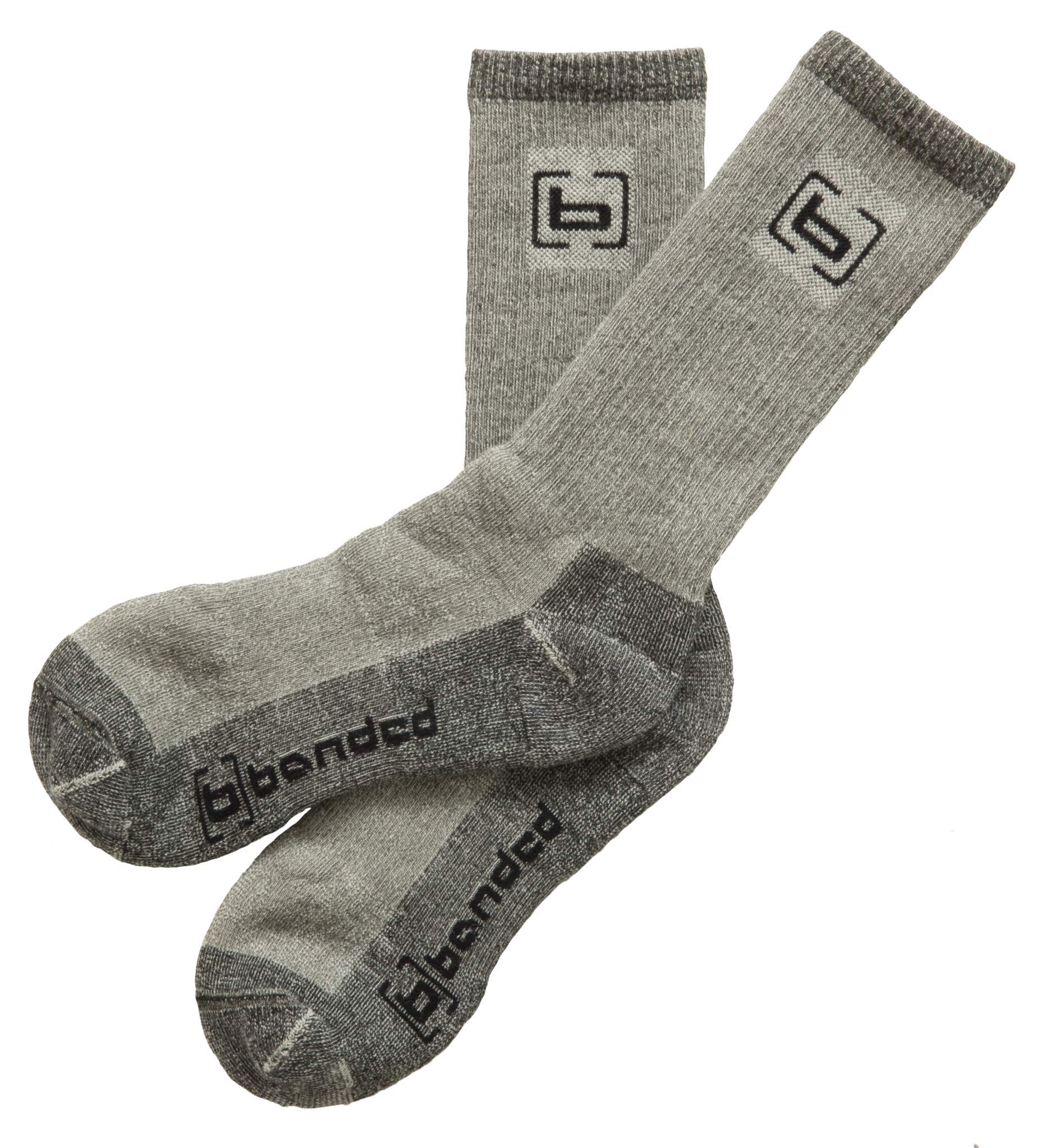 Banded RedZone BASE Merino Wool Sock, Calf & Mid-Calf Length, Sizes M–XL (US, Alpha, Large, Regular, Regular, Mid-Calf, Gray)