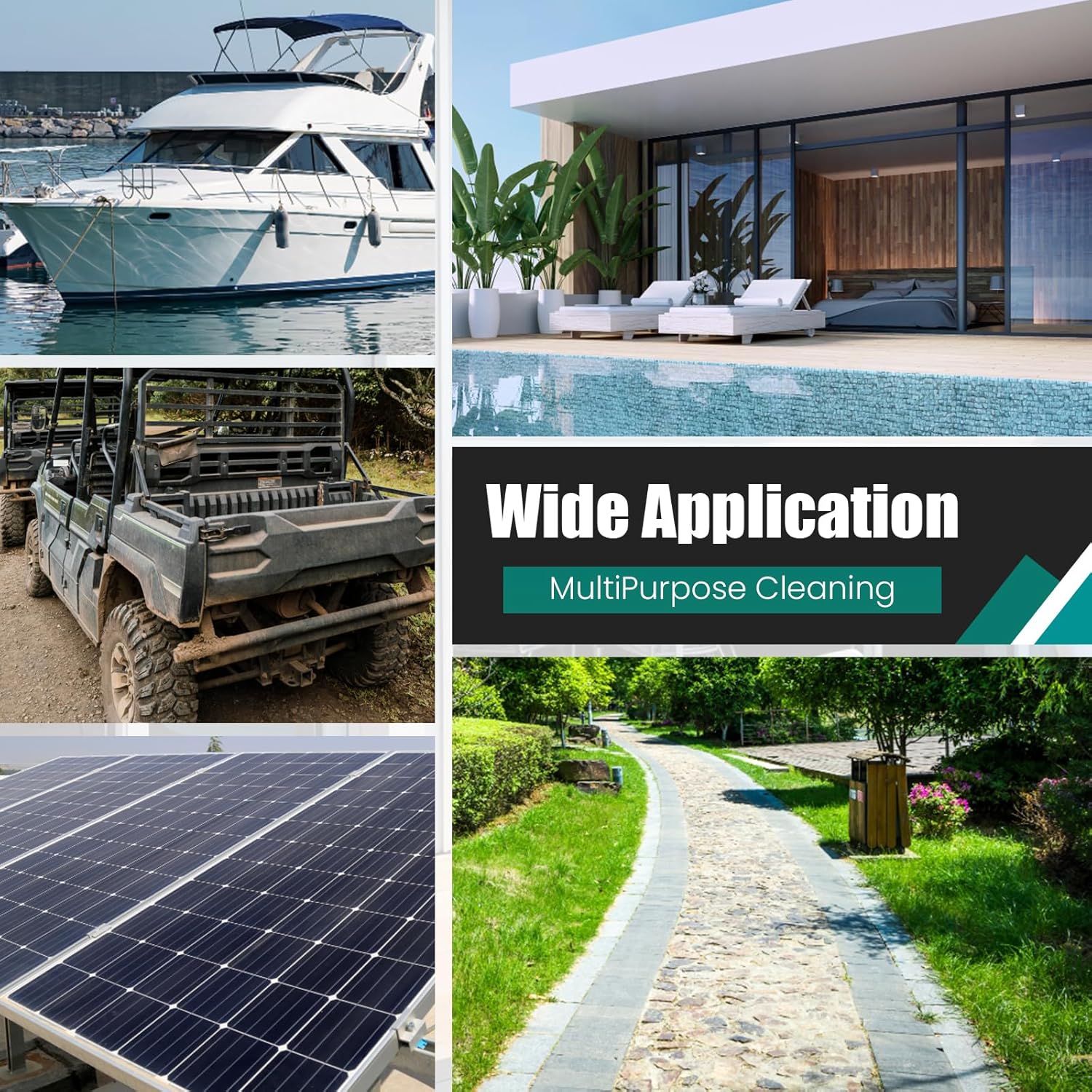 76.7" Sturdy Handle Water Push Floor Broom Green Bristles Cleaning Path 12.2" for Soft Cleaning Car Wash Boat and Solar Panel Black for Hard Floor Clean Telescopic pole from 35.4" to 76.7" tap Connect