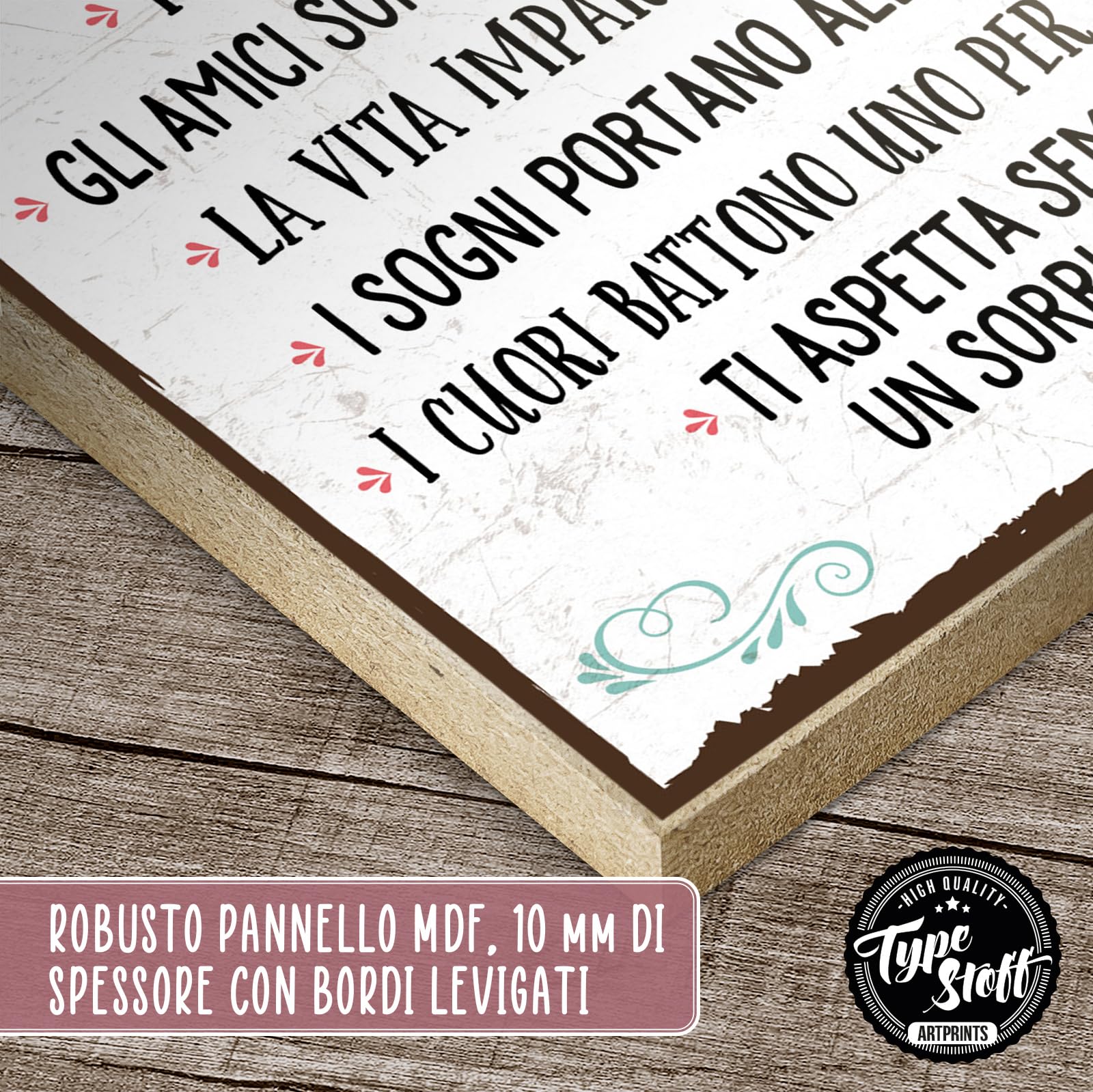 TypeStoff Targa in legno con scrta - vino - in stile | FindTheDeal