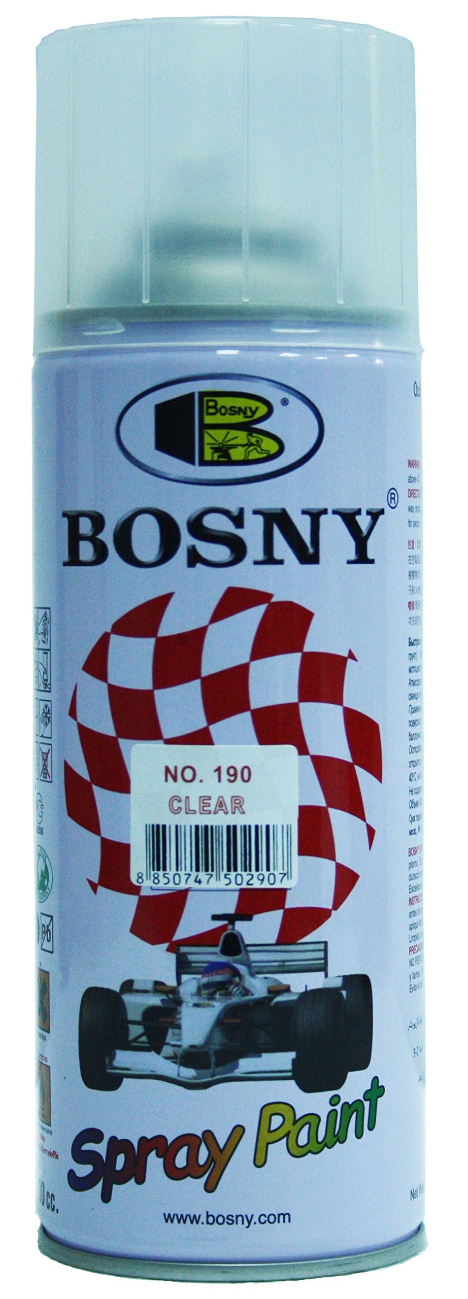 Bosny Aerosol Spray Paint (400 ml, Glossy Finish, White)
