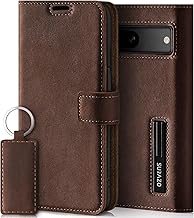 SURAZO Premium Mobile Phone Case for Google Pixel 7 5G Leather Case - Foldable Genuine Leather Protective Case [with Magnet, Card Slot, RFID Protection] Flip Flip Wallet Case Cover Leather Case (Nut