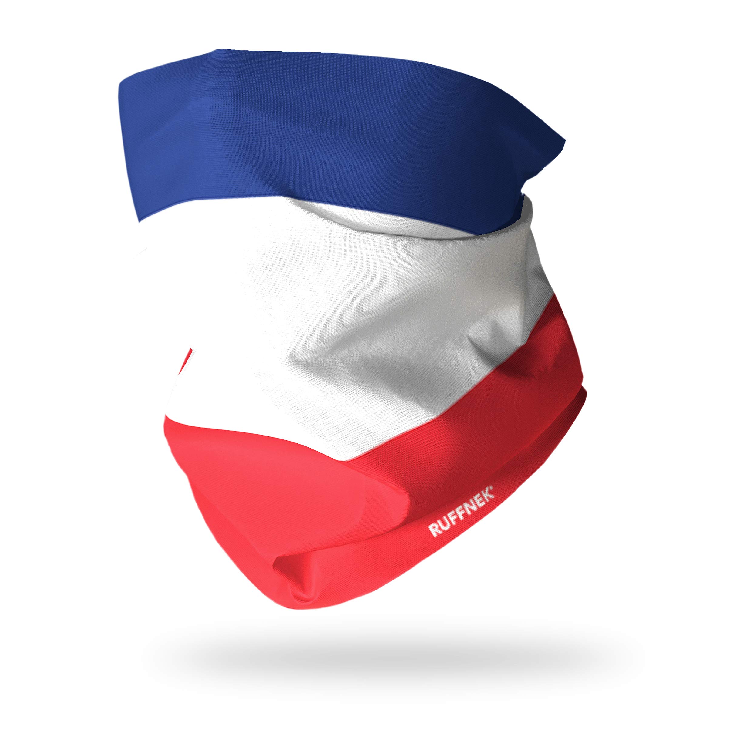 Ruffnek FLAG OF FRANCE/FRENCH TRICOLOUR - Multifunctional Headwear Neck warmer Ski Scarf, Horse Riding, Cycling, Running