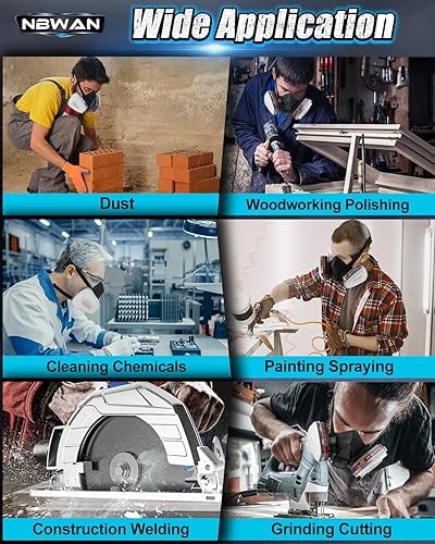 Miniatura 2 de Máscara de gas respirador con filtros 6001, máscaras de gas de supervivencia nuclear y química para pintura, vapores orgánicos