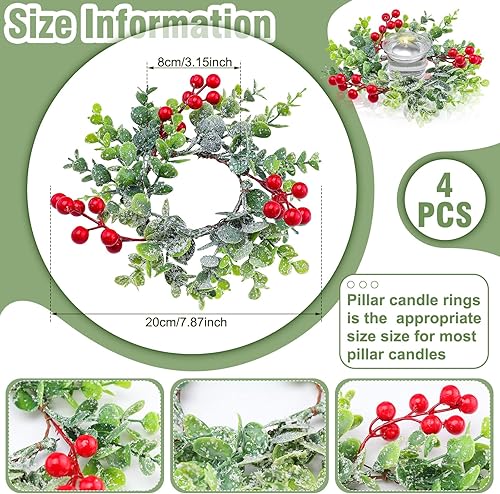 Miniatura 4 de Anillos de vela de Navidad, coronas, coronas de gabinete de cocina, coronas de Navidad, centros de mesa, mini anillos, coronas, velas para pilares,