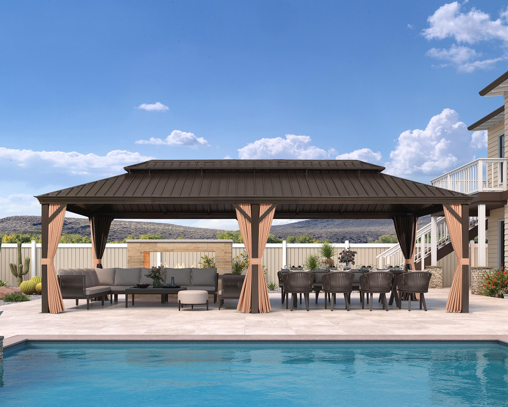 Amazon.com : PURPLE LEAF 12' X 26' Outdoor Hardtop Gazebo Patio